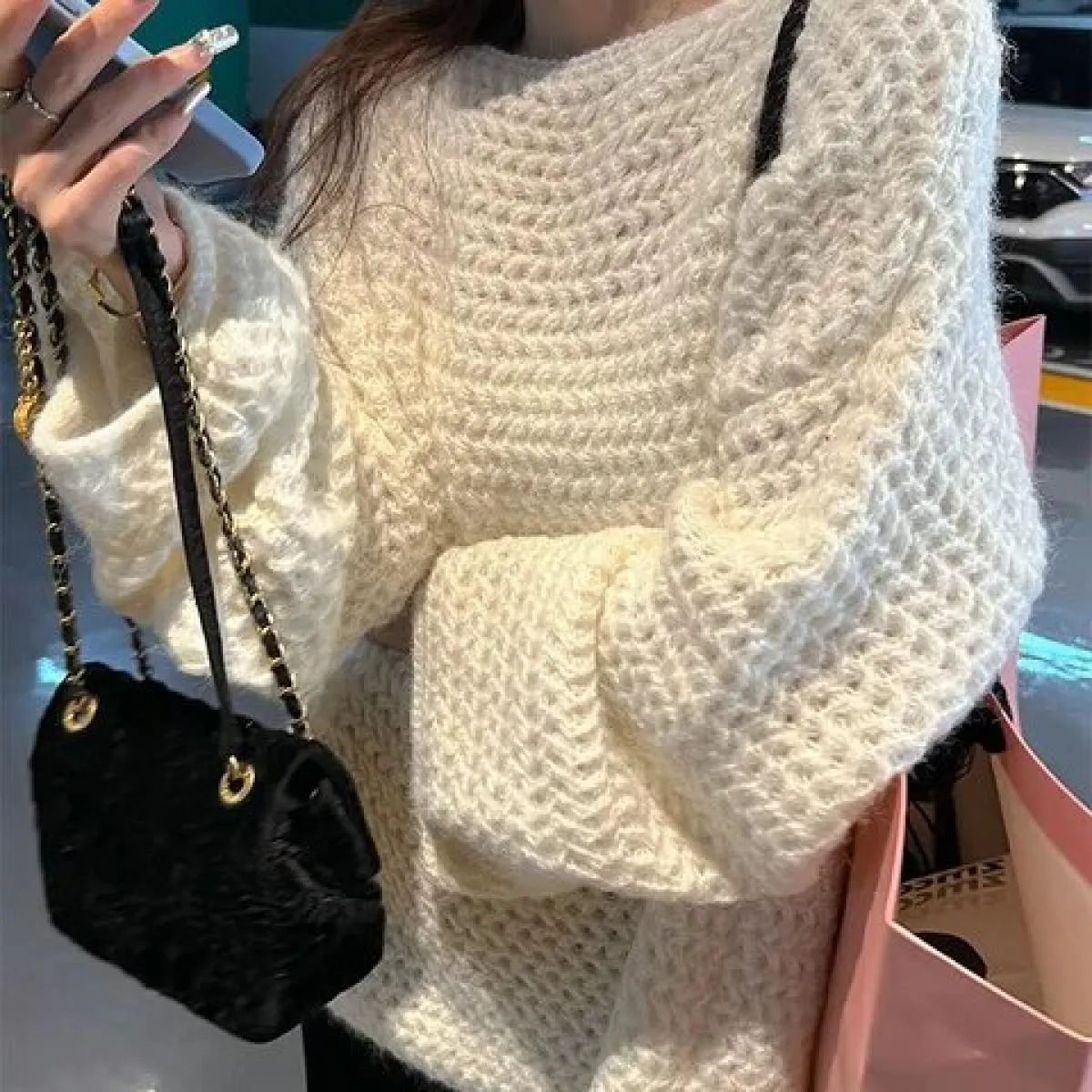 Maglione con ago spesso femminile 2023 Autunno e inverno New Wear Cappotto da donna maglione morbido allentato