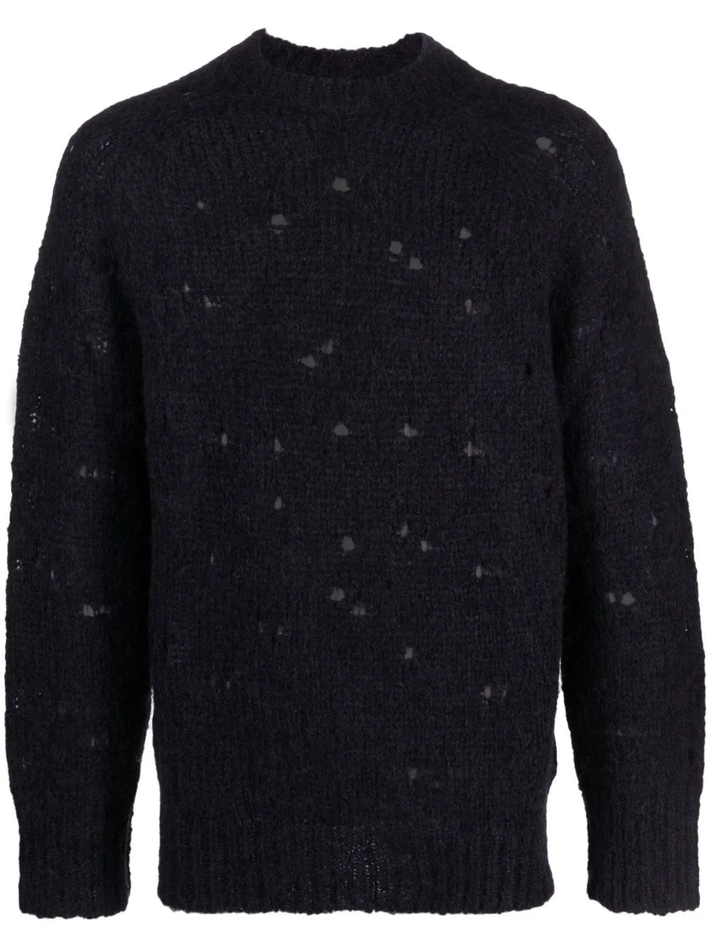 Maglione con effetto vissuto in nero - uomo
