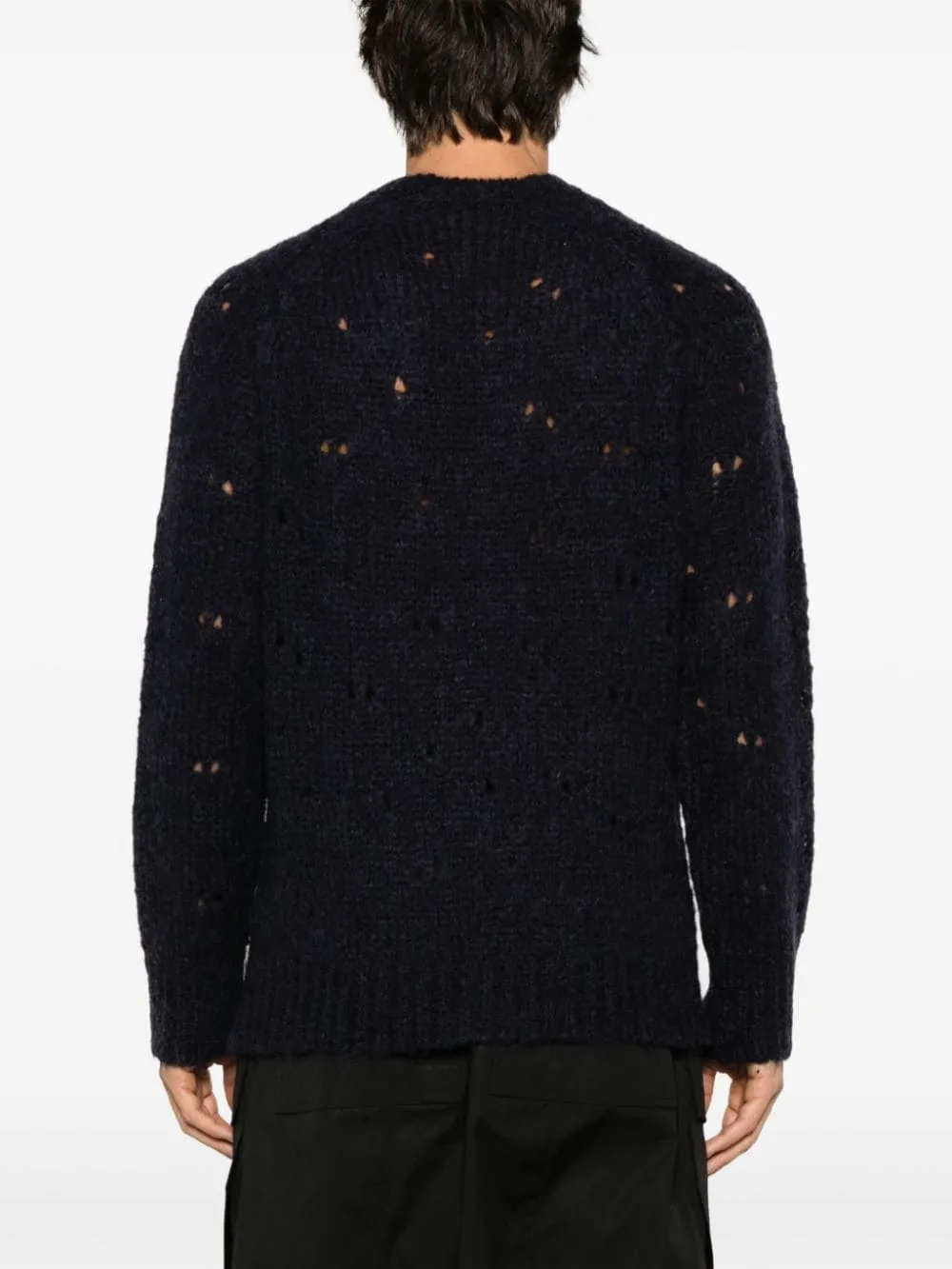 Maglione con effetto vissuto in nero - uomo
