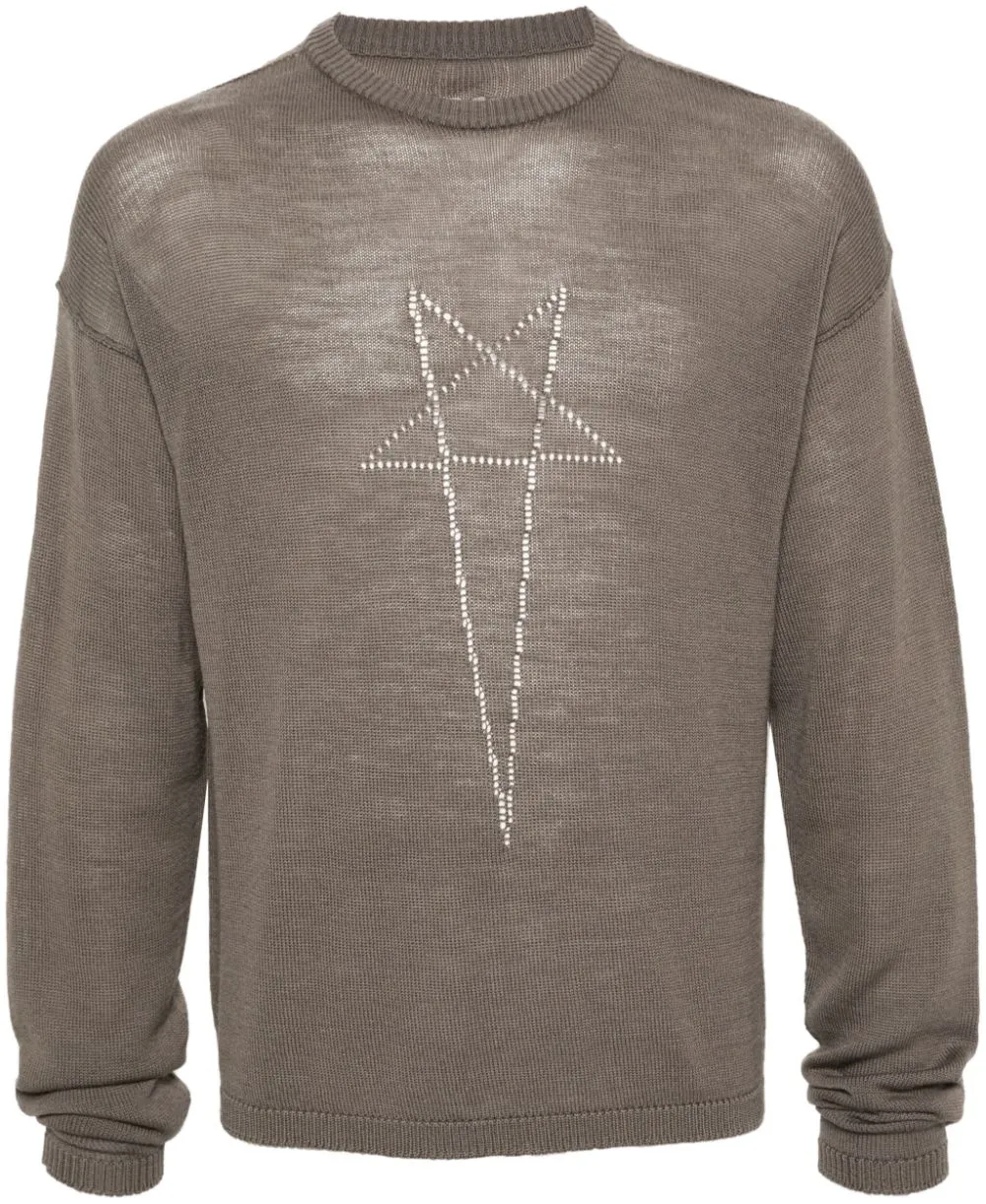 Maglione con motivo stella in grigio - uomo