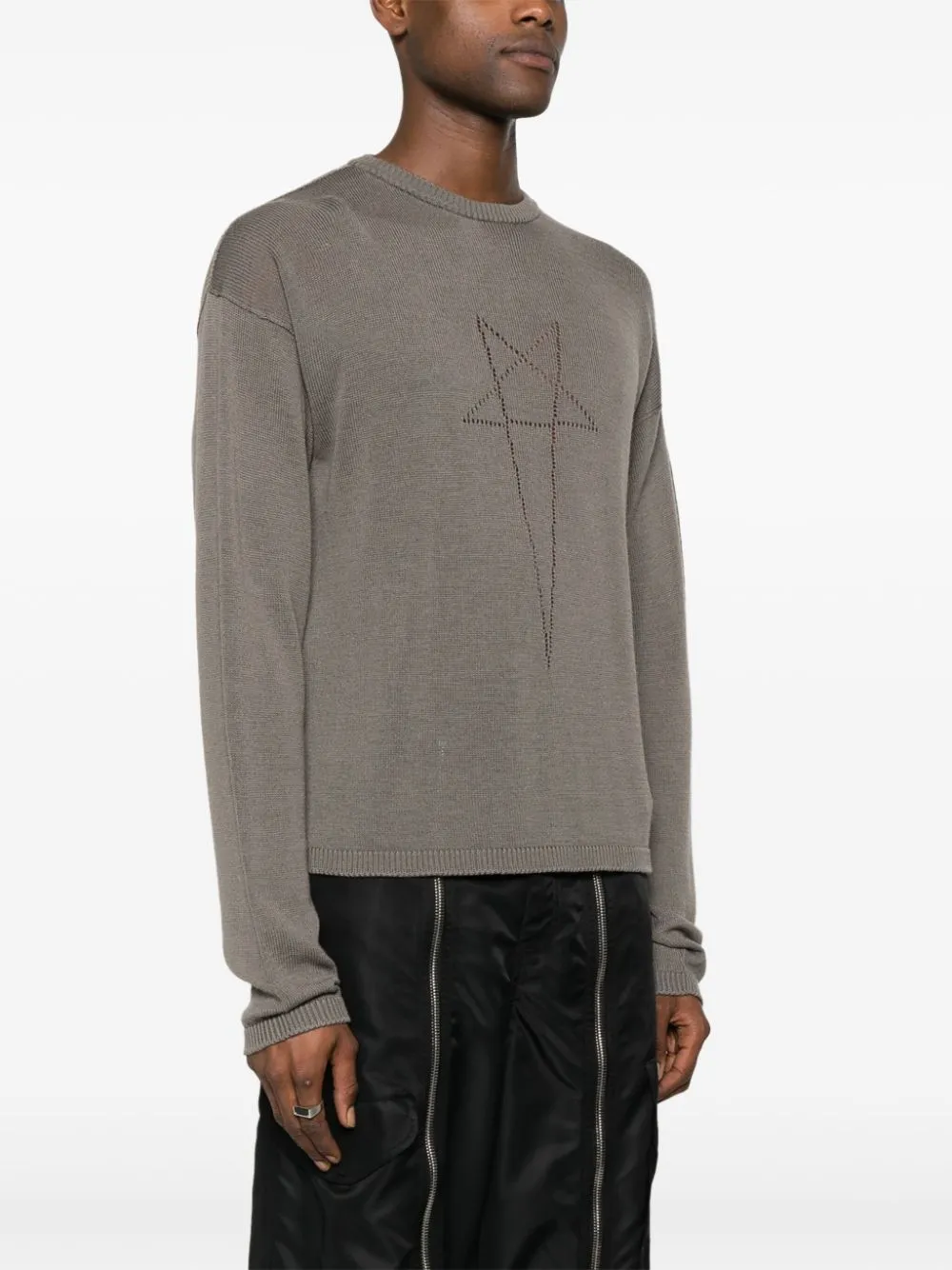 Maglione con motivo stella in grigio - uomo