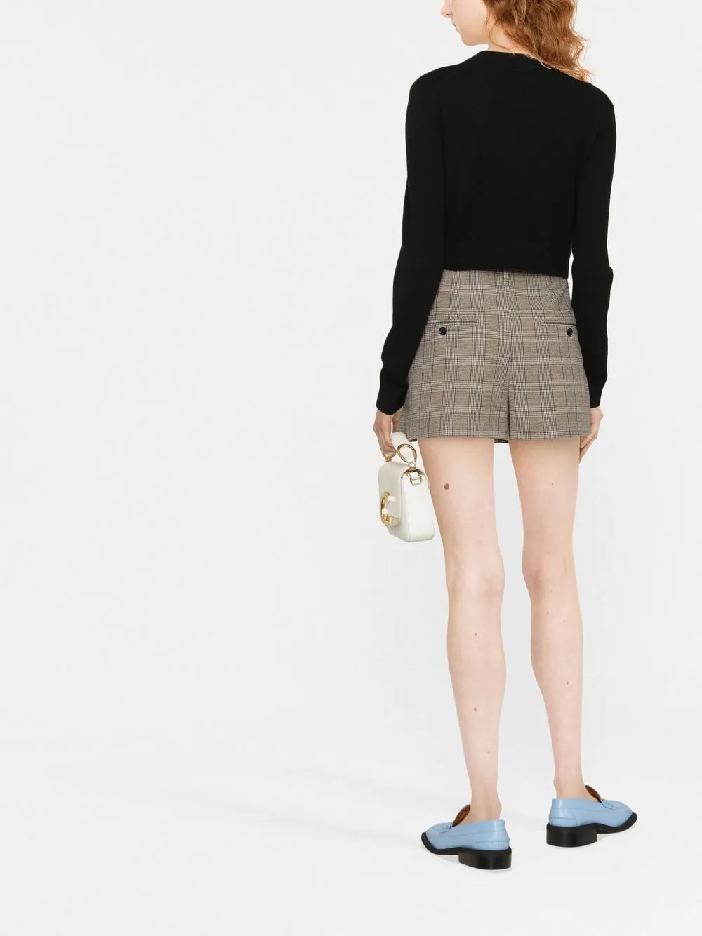 Maglione crop con applicazione in nero - donna