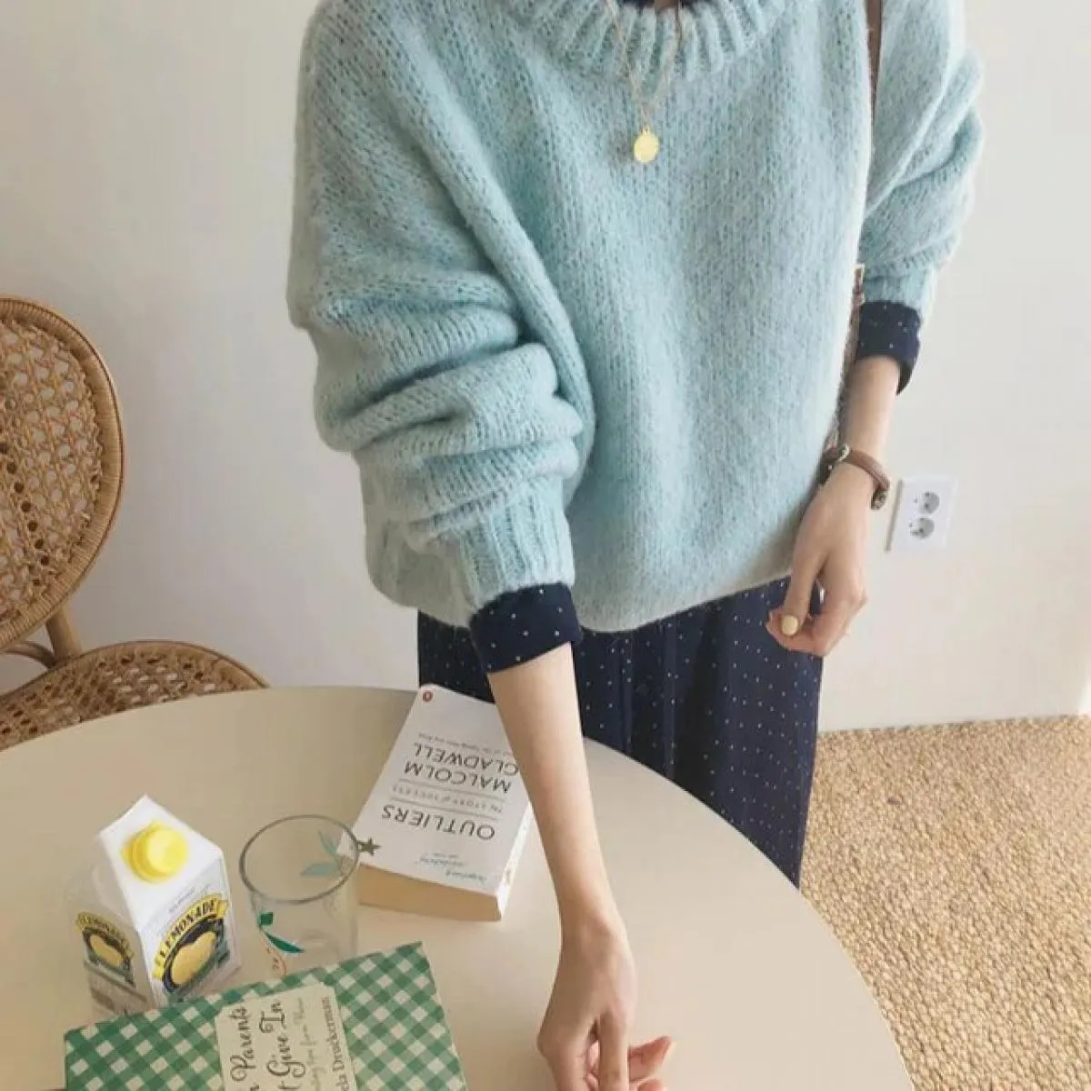 Maglione O Collo Pullover Maglione lavorato a maglia Inverno Nuove magliette Maglioni a maniche lunghe da donna