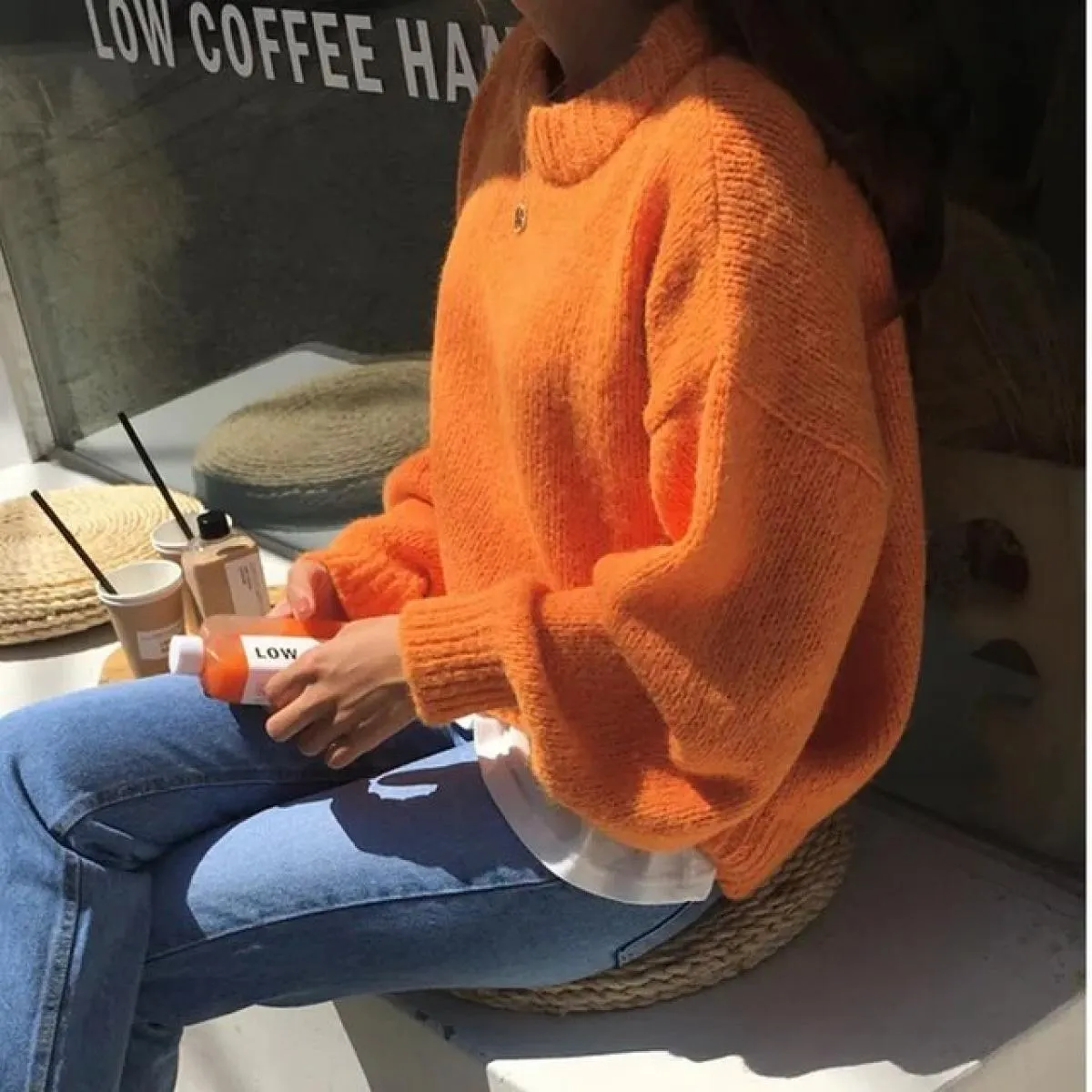 Maglione O Collo Pullover Maglione lavorato a maglia Inverno Nuove magliette Maglioni a maniche lunghe da donna