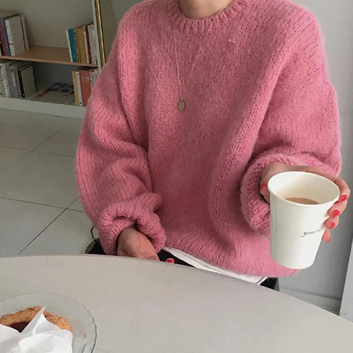 Maglione O Collo Pullover Maglione lavorato a maglia Inverno Nuove magliette Maglioni a maniche lunghe da donna