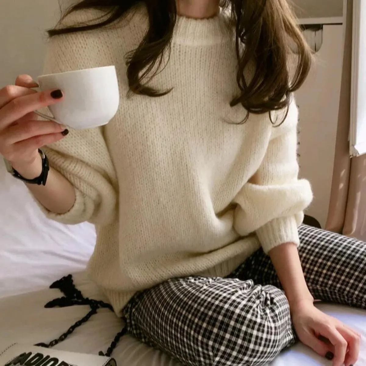 Maglione O Collo Pullover Maglione lavorato a maglia Inverno Nuove magliette Maglioni a maniche lunghe da donna