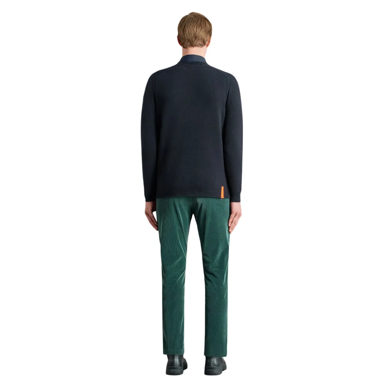 Maglione Uomo RRD Cotton Plain Round Knit Blu