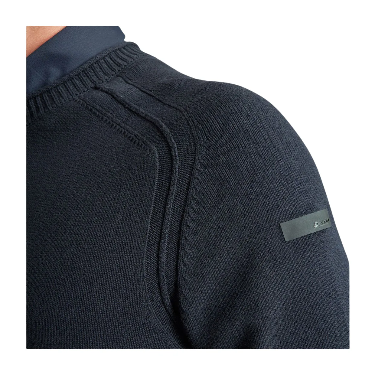 Maglione Uomo RRD Cotton Plain Round Knit Blu