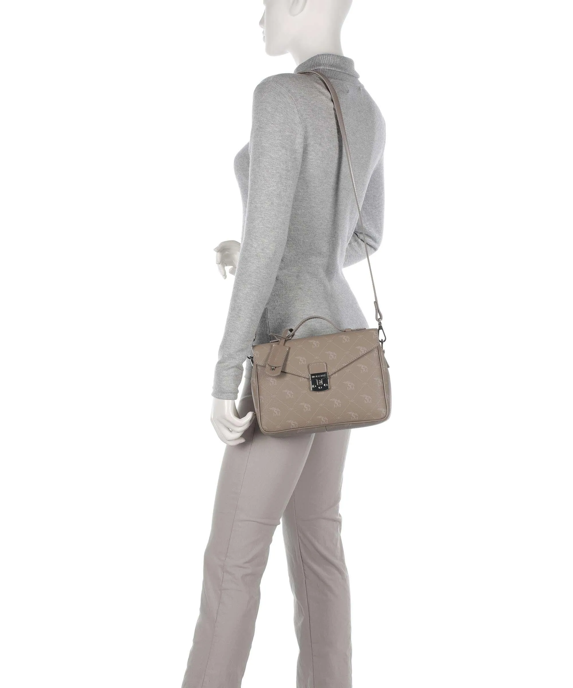  Maison Mollerus Pecarus Marly Borsa a mano tela taupe  