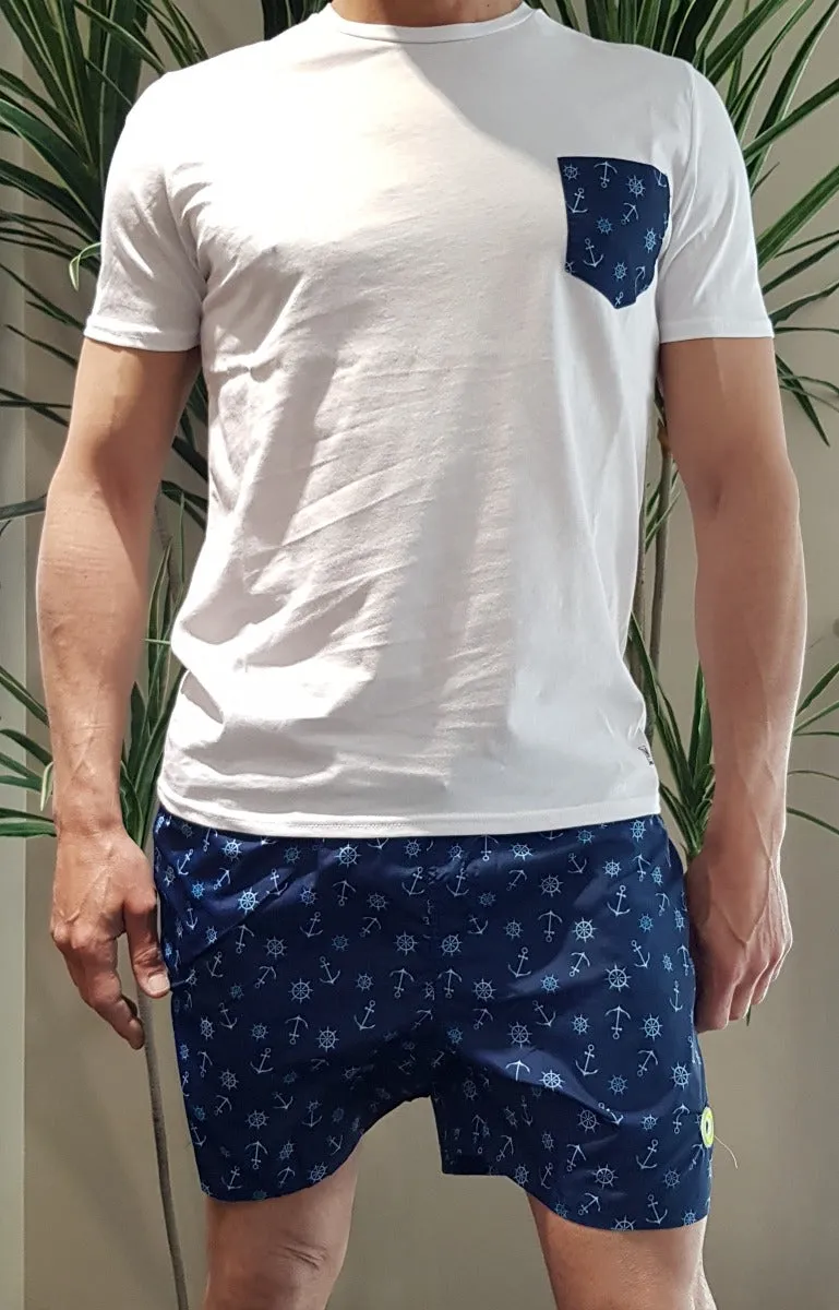 Markup abbigliamento uomo completo costume pantaloncino e t-shirt fantasia ancore art.555