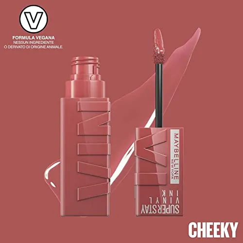 Maybelline New York Tinta Labbra a Lunga Tenuta Superstay Vinyl Ink, Per un Effetto Vinilico fino a 16H, Finish Luminoso e Senza