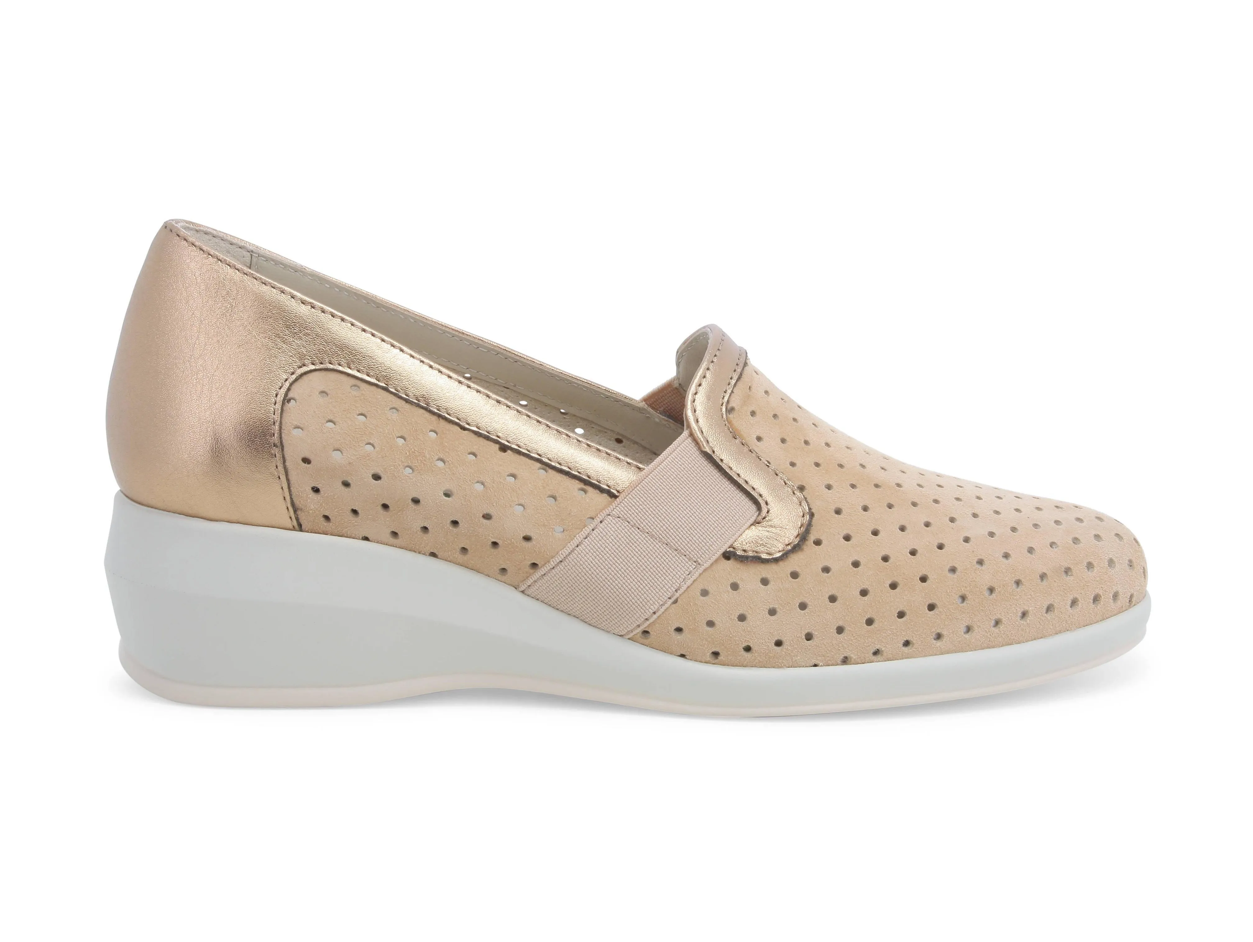 Melluso scarpe accollate estive zeppa camoscio