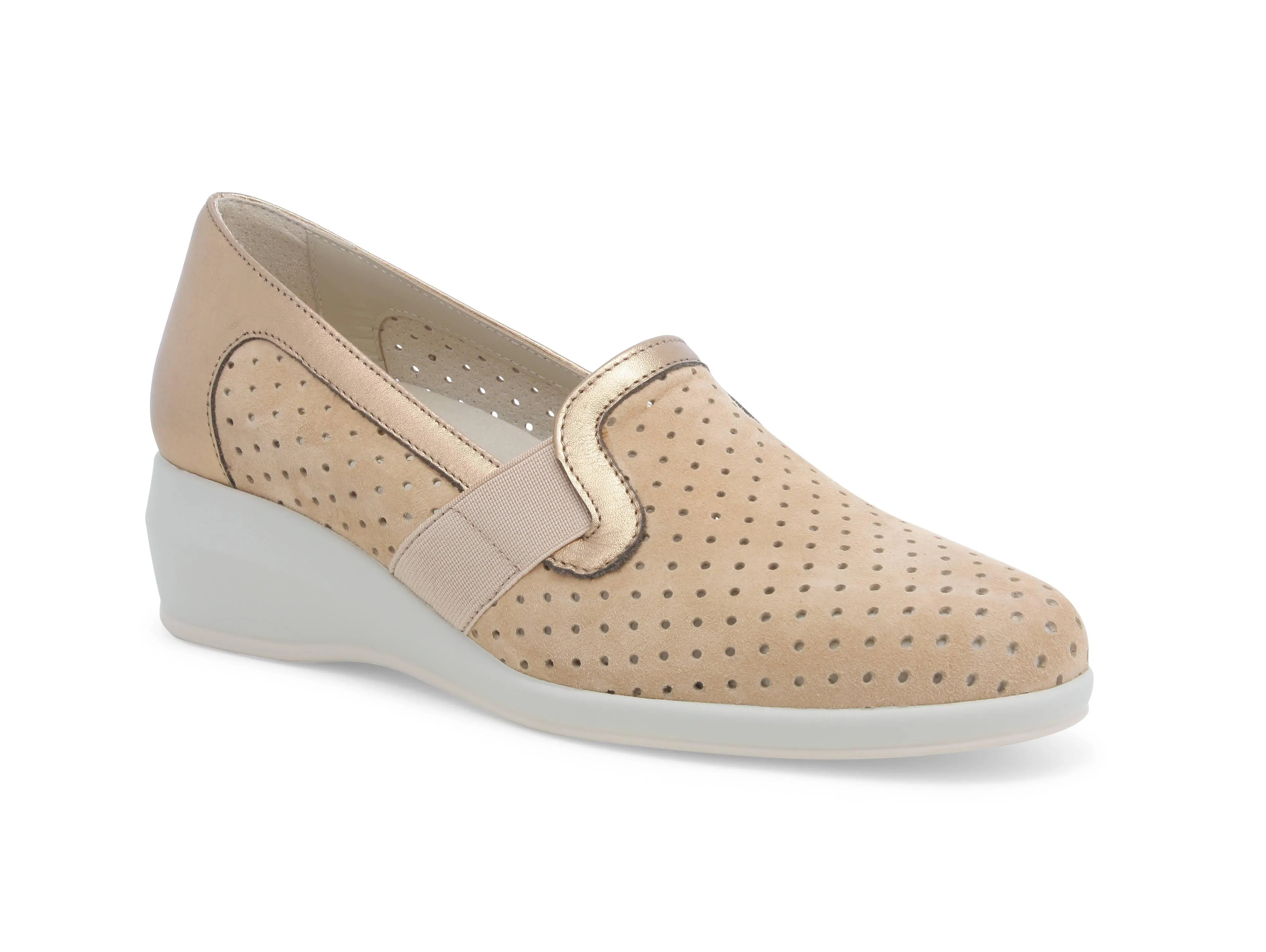 Melluso scarpe accollate estive zeppa camoscio