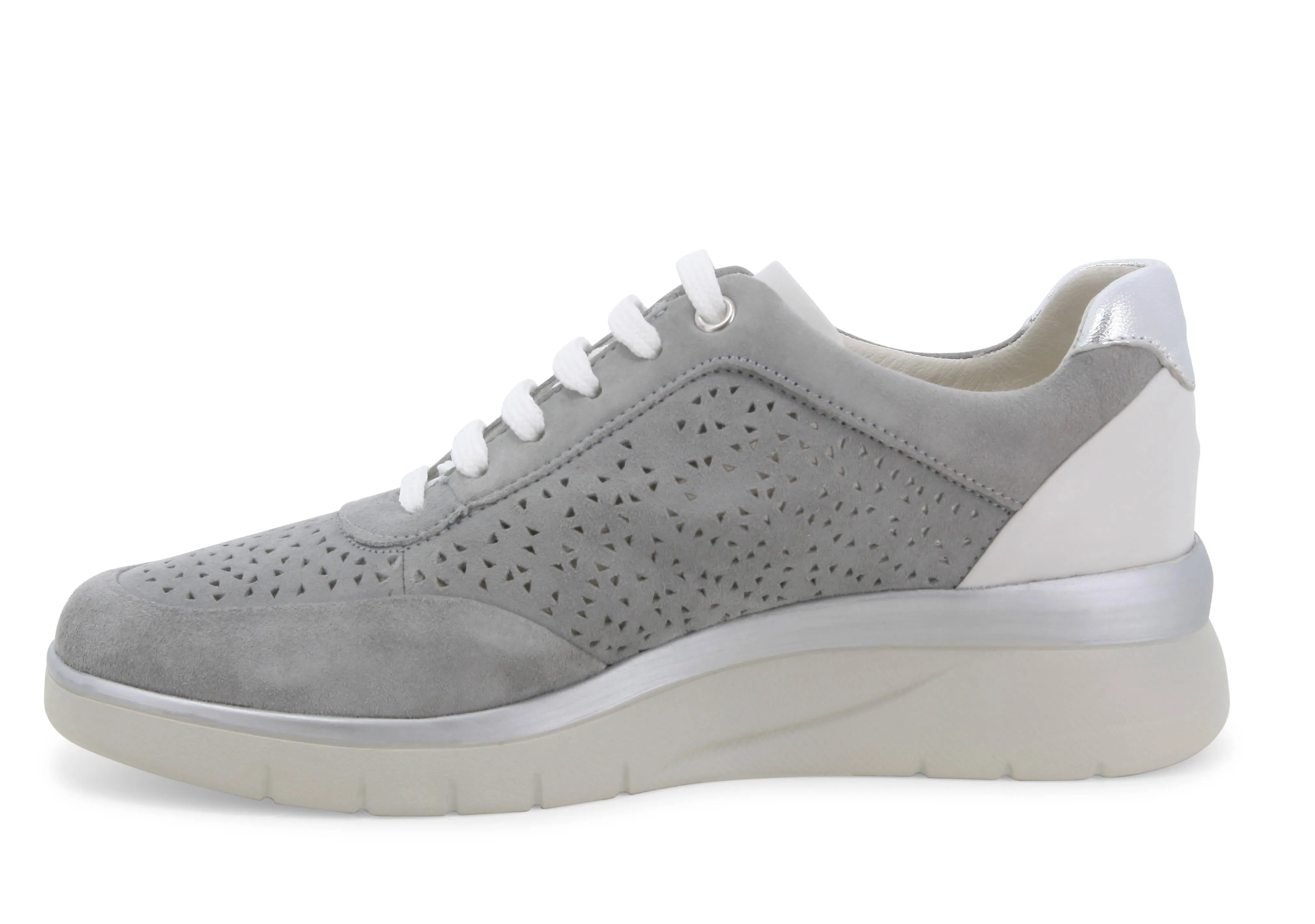 Melluso Scarpe Lacci Estive con Zeppa tomaia Camoscio