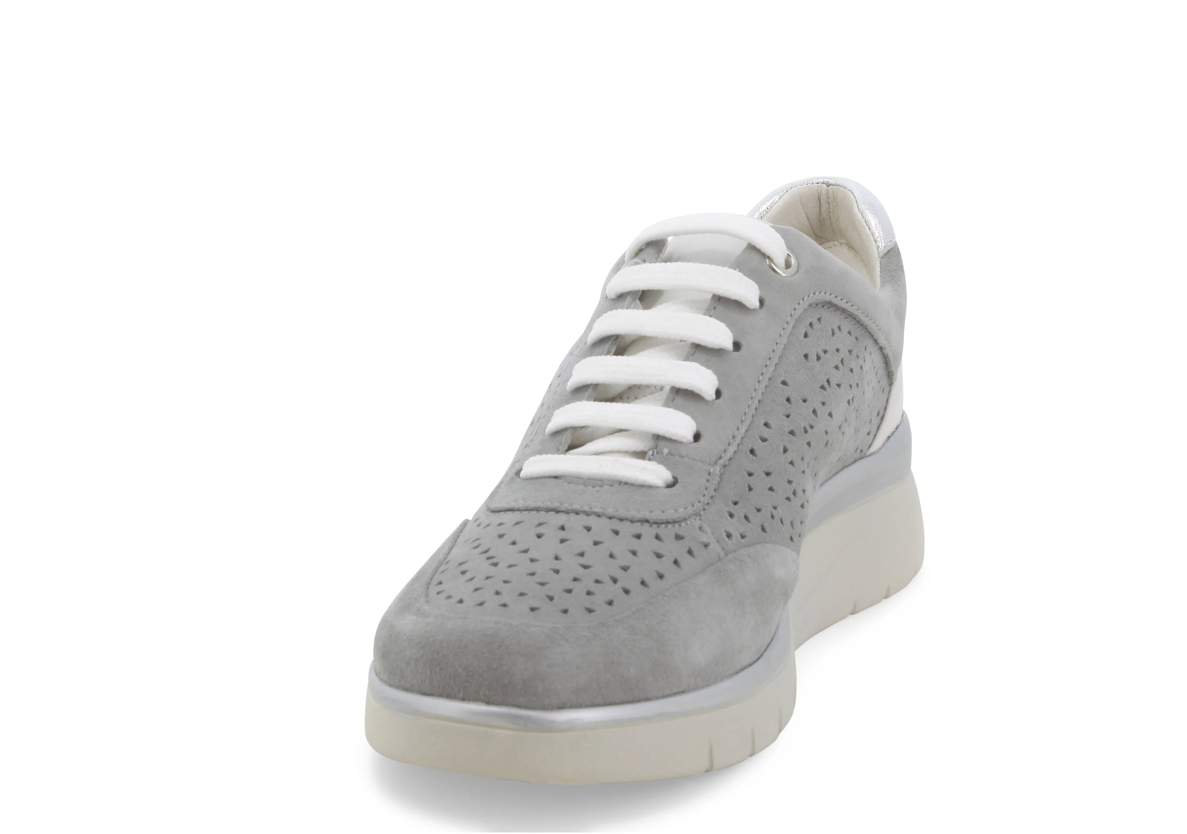 Melluso Scarpe Lacci Estive con Zeppa tomaia Camoscio
