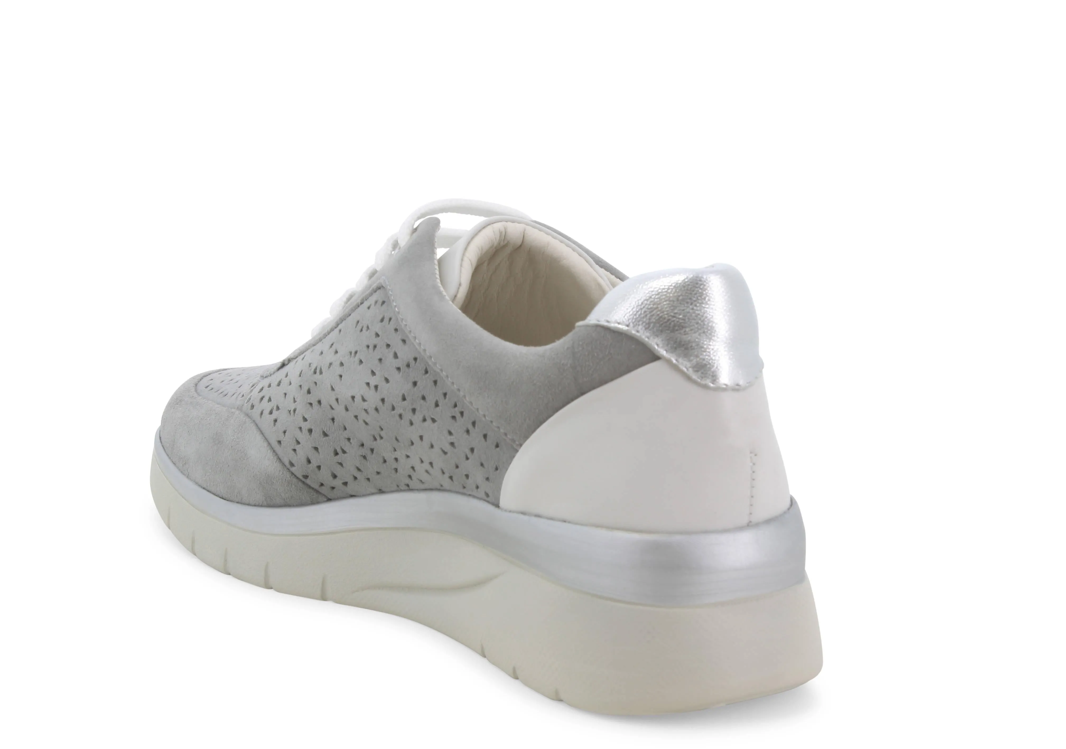 Melluso Scarpe Lacci Estive con Zeppa tomaia Camoscio