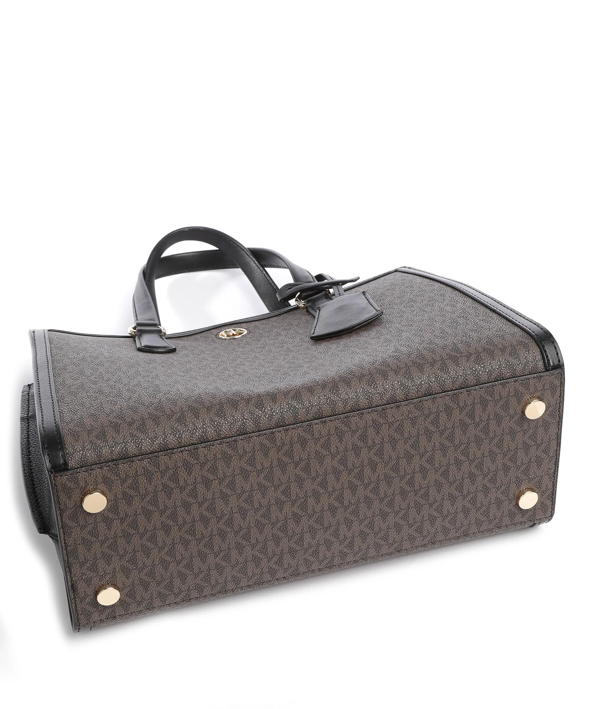  Michael Kors Chantal Borsa a mano tela, pelle di vacchetta grana marrone scuro  