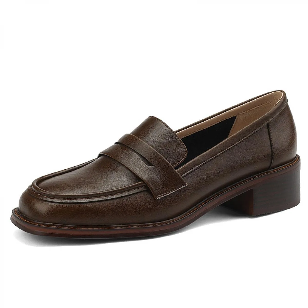 Mocassini da donna in pelle nera con plateau slip on scarpe da donna 2023 nuova primavera autunno scarpe casual da donna classic
