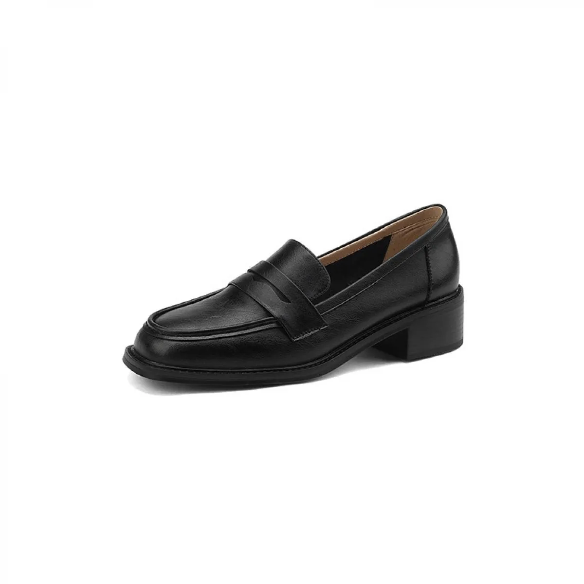 Mocassini da donna in pelle nera con plateau slip on scarpe da donna 2023 nuova primavera autunno scarpe casual da donna classic
