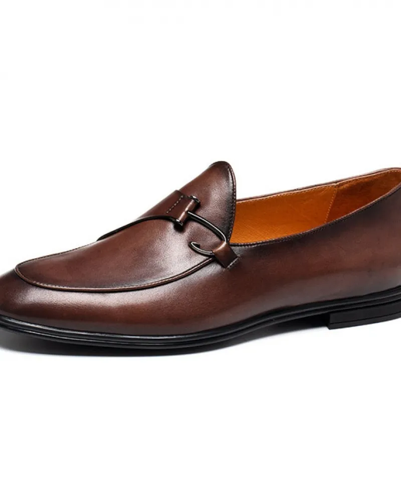 Mocassini eleganti da uomo in vera pelle Scarpe formali marroni di lusso in vera pelle Fashion Designer Trend Scarpe da uomo ner