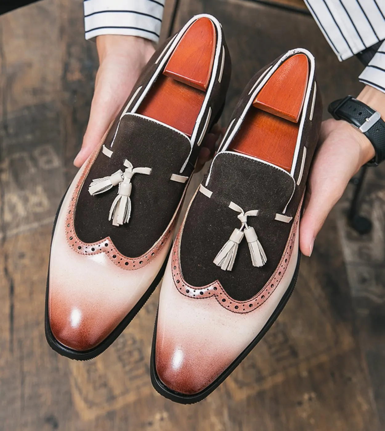 Mocassini Scarpe da uomo British Brock Pu Cucitura Nappa Punta a punta Slip On Moda Casual Festa di nozze Scarpe eleganti quotid
