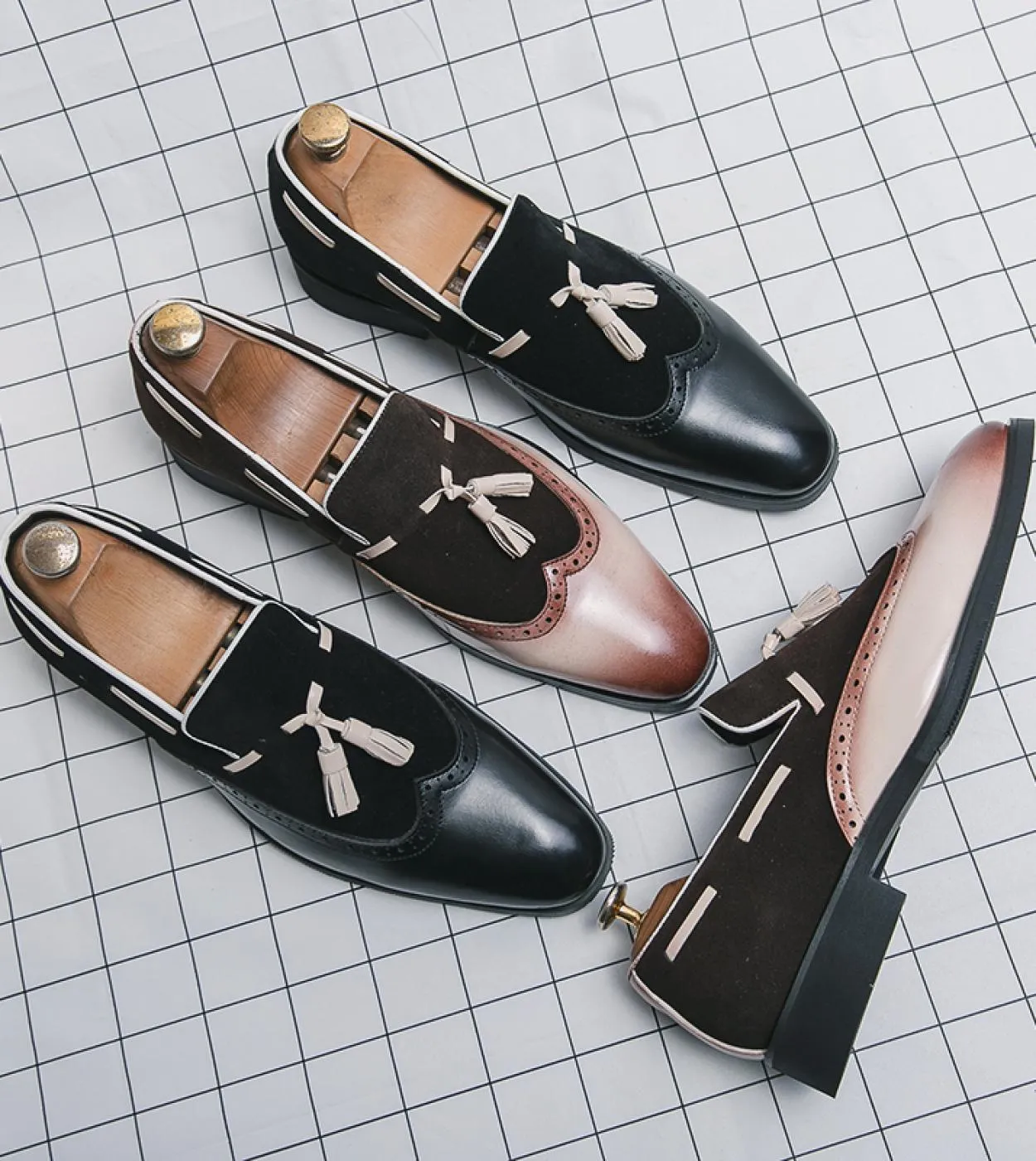 Mocassini Scarpe da uomo British Brock Pu Cucitura Nappa Punta a punta Slip On Moda Casual Festa di nozze Scarpe eleganti quotid