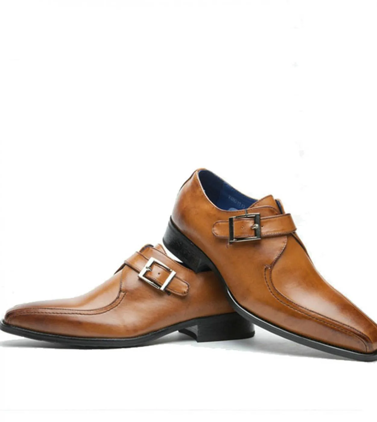 New Fashion Leather Men Brown Monk Strap Scarpe formali Ufficio Business Abito da sposa Uomo Abito Mocassini 884 Abito da uomo S