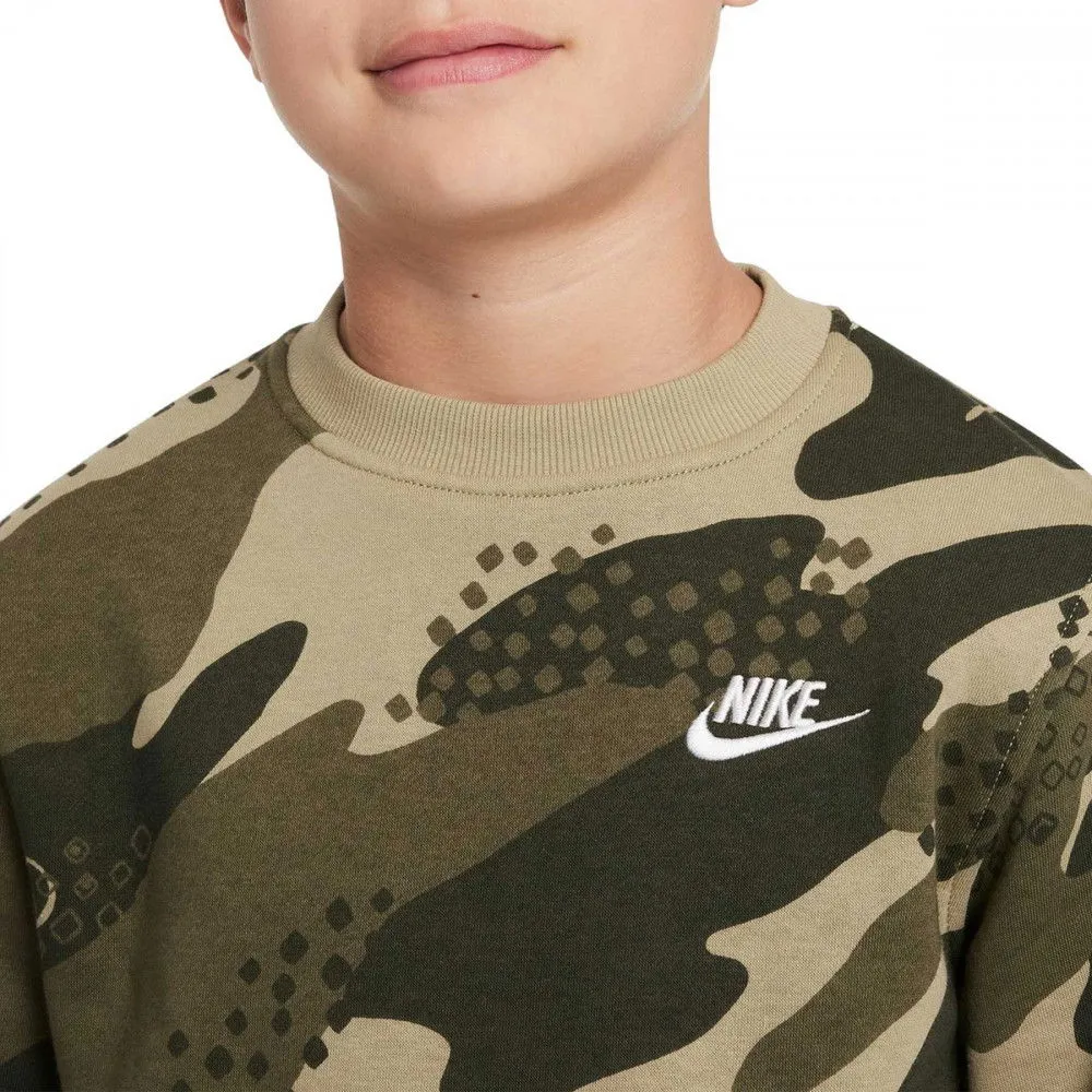 NIKE FELPA GIROCOLLO CLUB CAMO BAMBINO