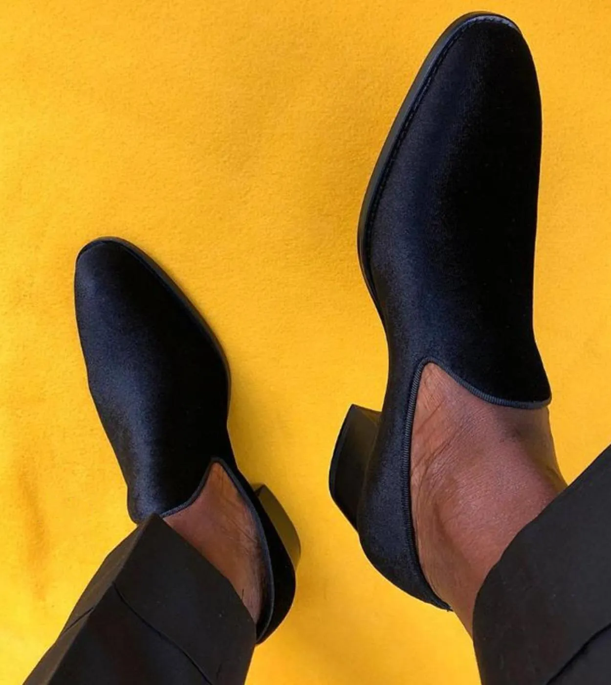 Novità in mocassini da uomo Flock Square Toe Black Slipon Party Scarpe da sposa per uomo con spedizione gratuita Sapatos Para Ho