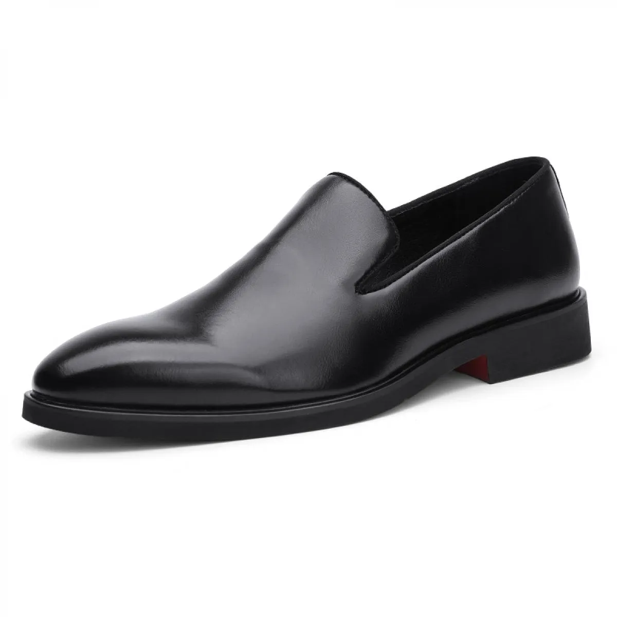 Nuovi mocassini neri da uomo suola rossa punta tonda scarpe formali da uomo marroni business fatte a mano taglia 38 48 spedizion