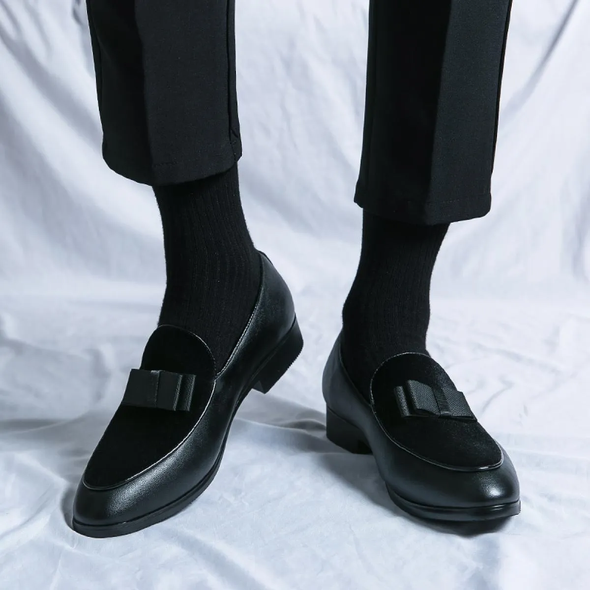 Nuovi mocassini neri scarpe da uomo tacco basso punta tonda slip on rosso business uomo scarpe formali taglia 38 48 spedizione g