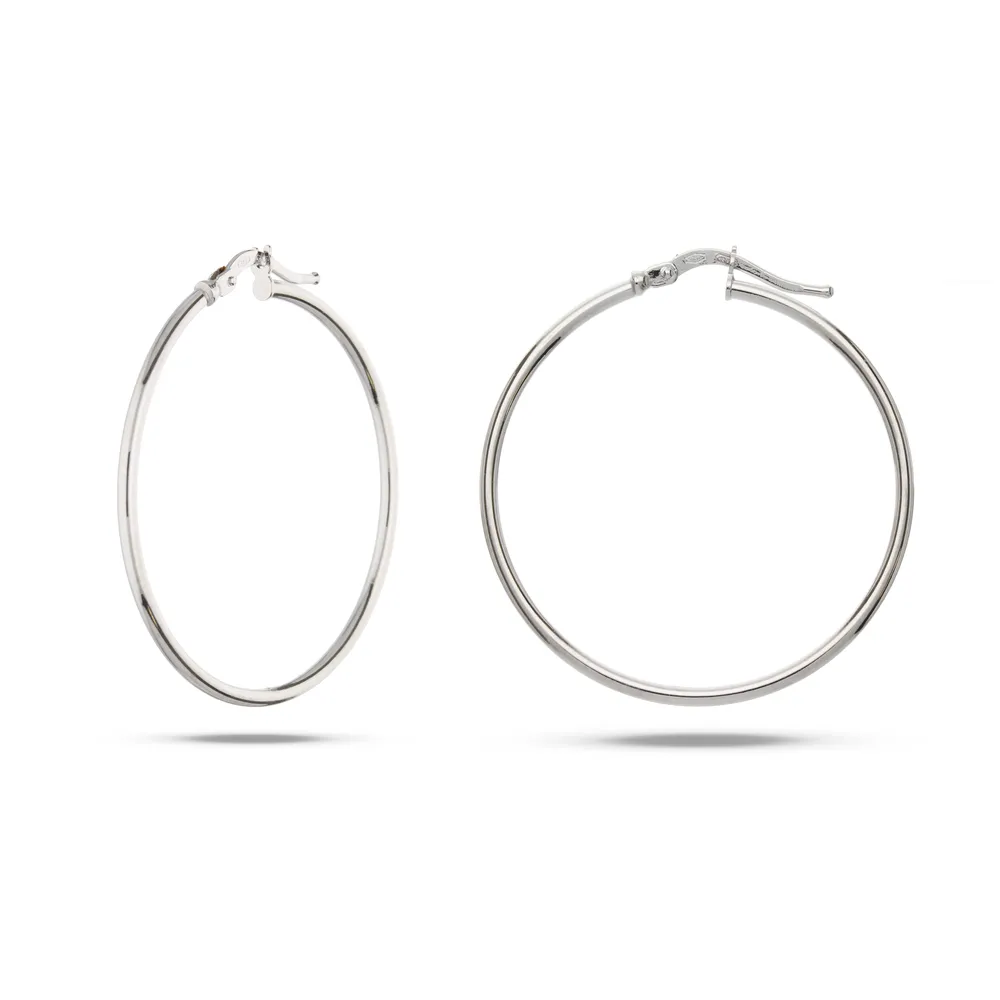 Orecchini Cerchio da Donna in Oro Bianco 18 kt