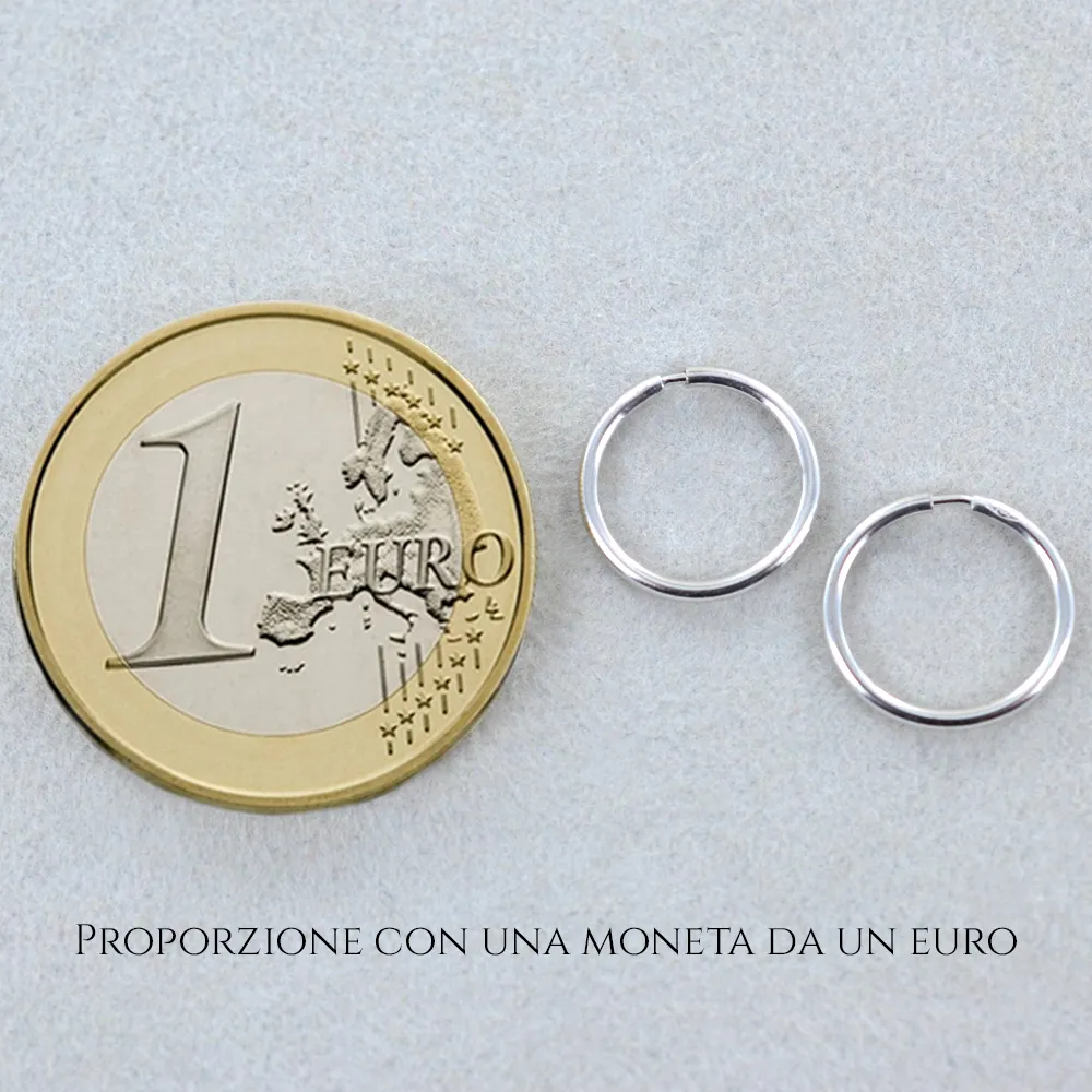 Orecchini cerchio piccoli MINI in oro bianco