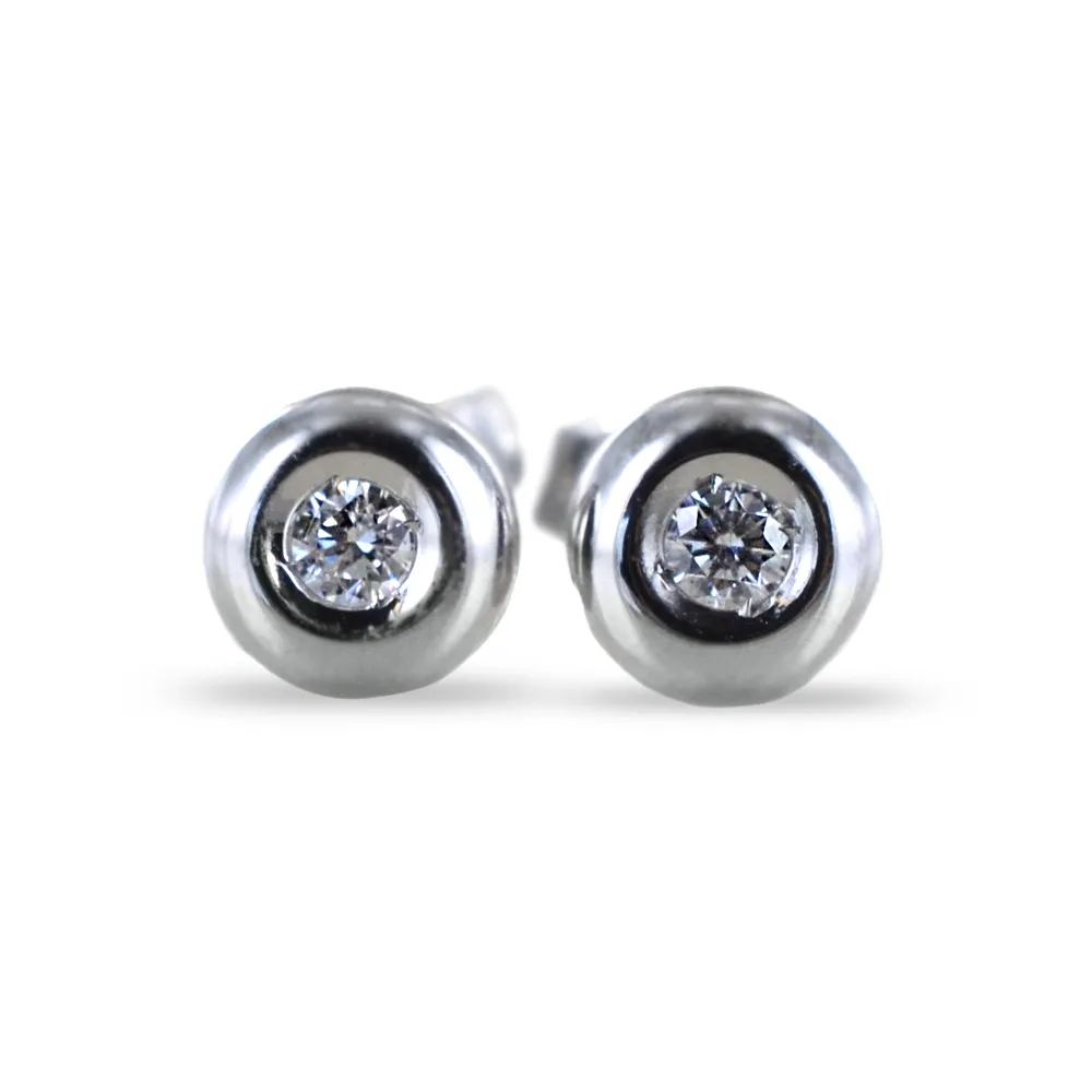 Orecchini Cipollina medi in oro e diamanti ct 0.10 G VS