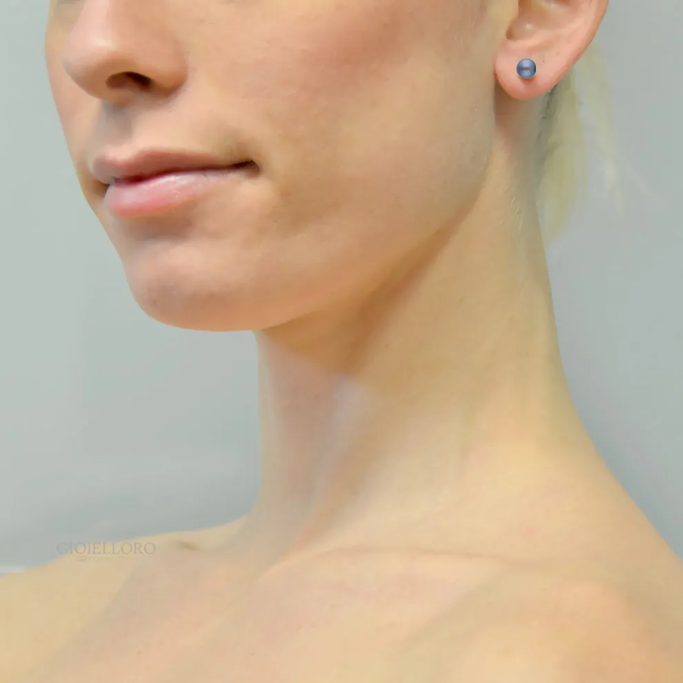 Orecchini Perle Gemelle Acqua Dolce 6.00 mm - Perle Nere