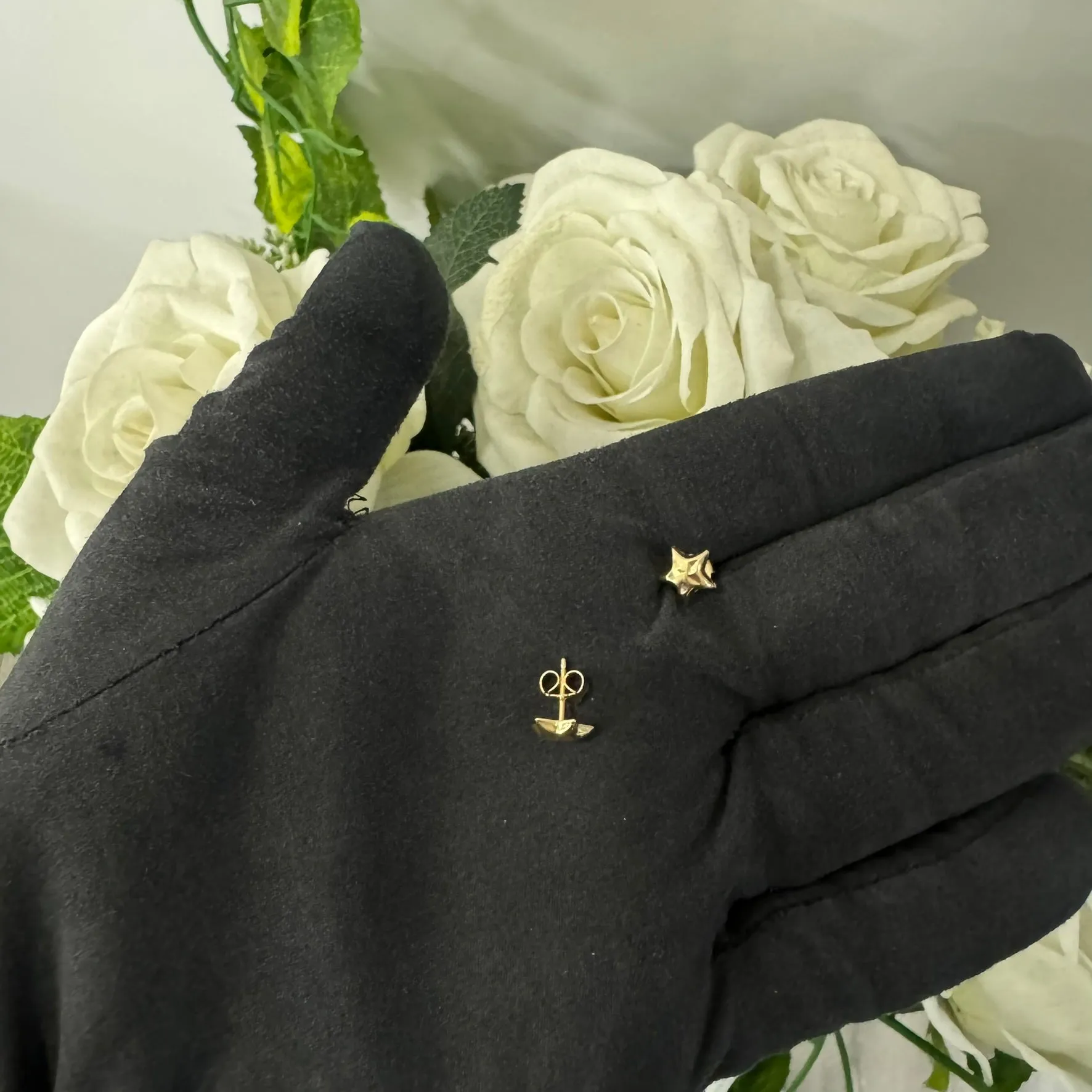 Orecchini stella sfaccettato oro