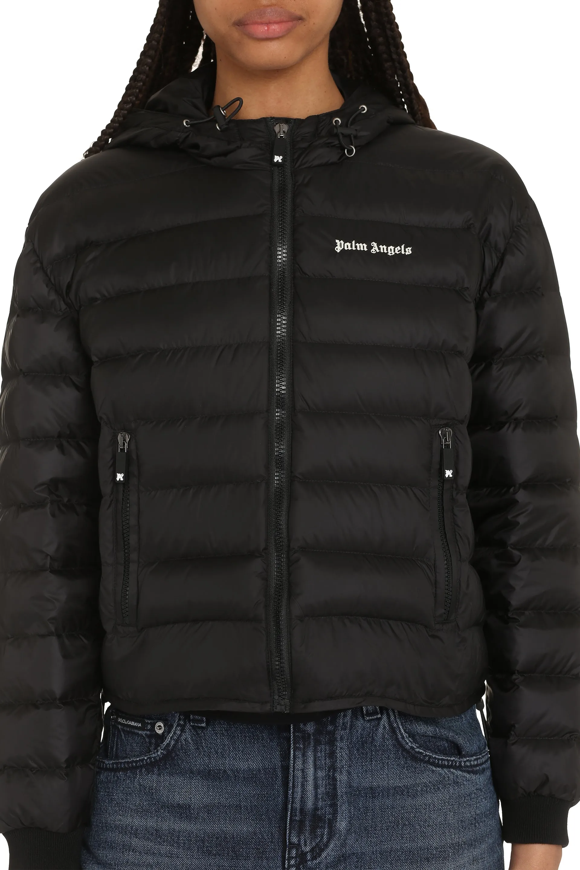 Palm Angels Piumino full-zip con cappuccio