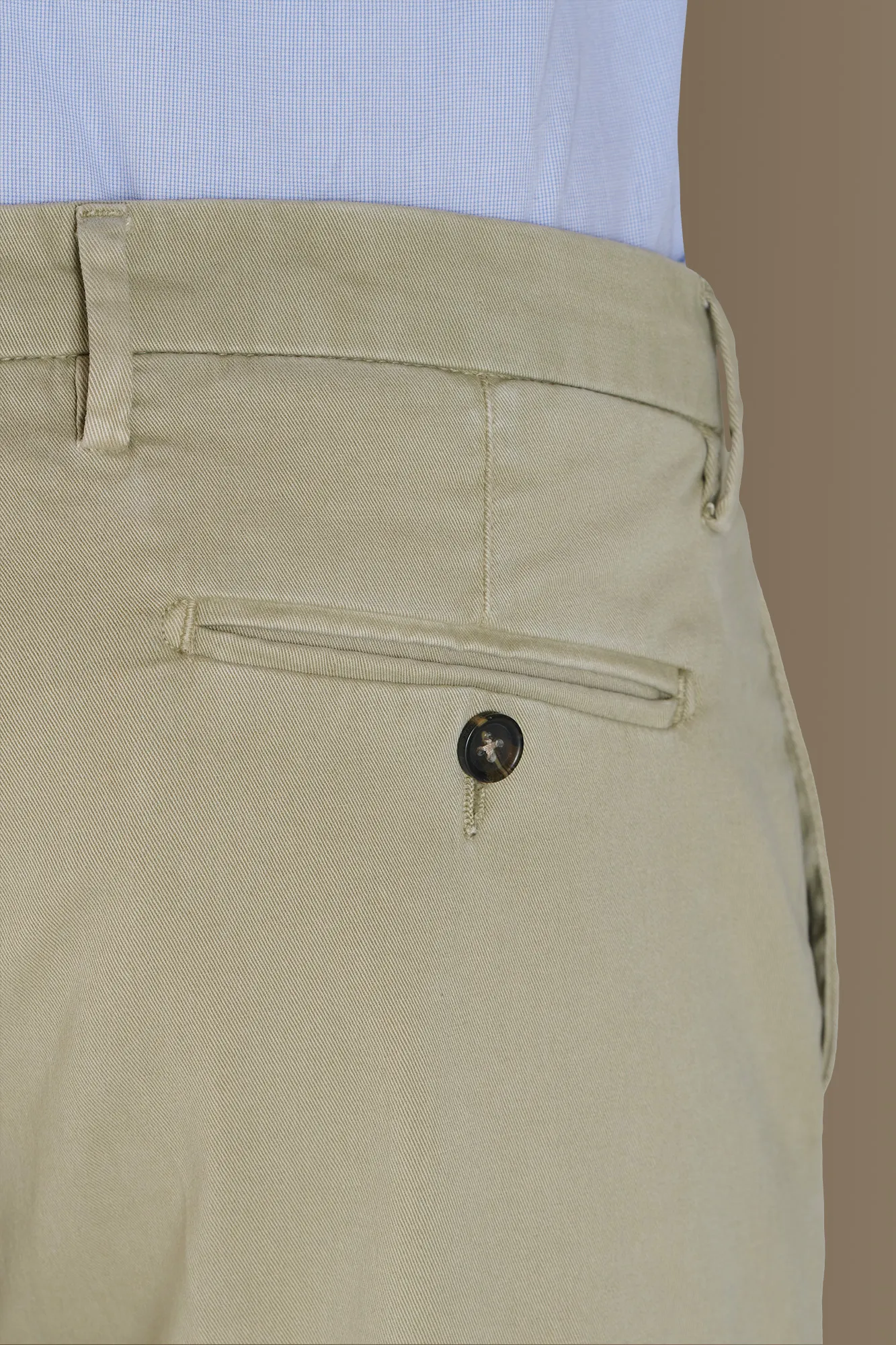 Pantalone classico chino twill elasticizzato