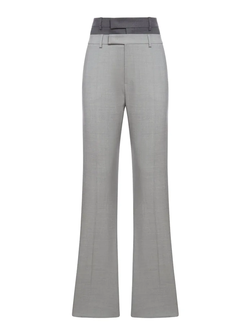 Pantalone flare con doppia cintura personalizzata