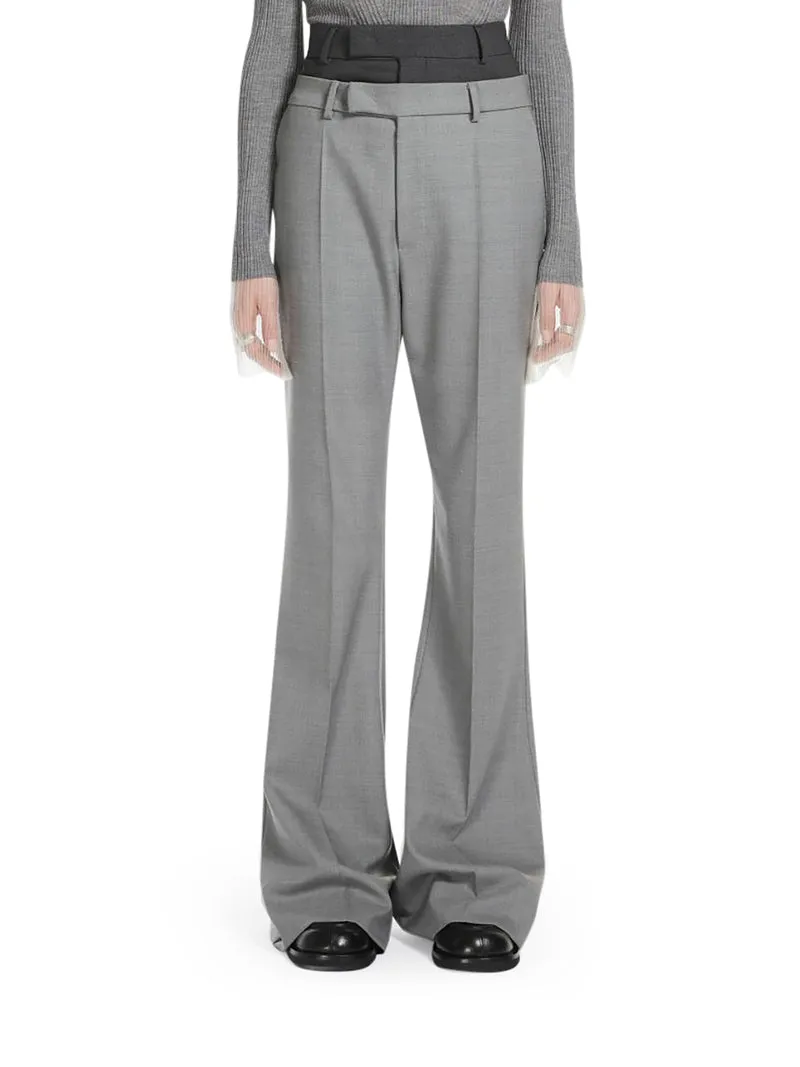 Pantalone flare con doppia cintura personalizzata