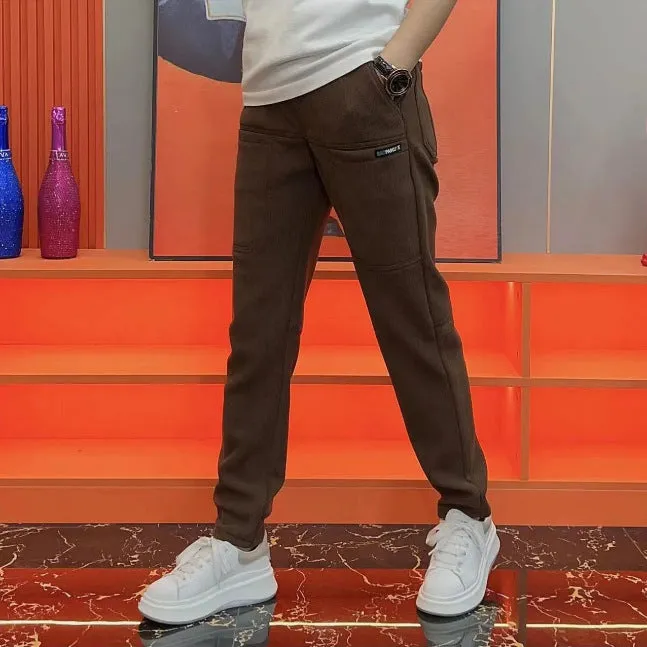 Pantalone tuta in cotone casual taglio dritto alla moda da uomo 
