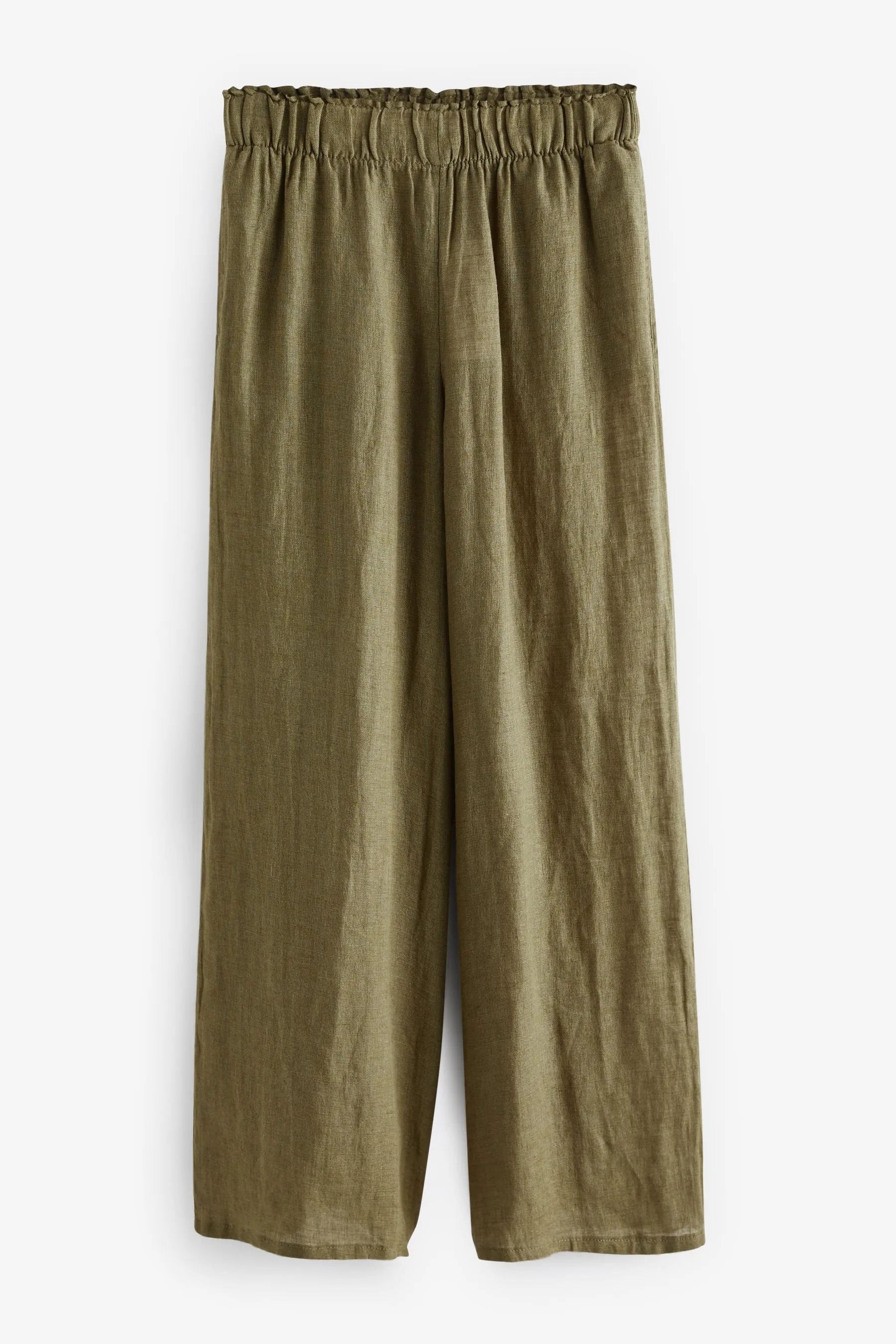 Pantaloni a fondo ampio 100% lino premium