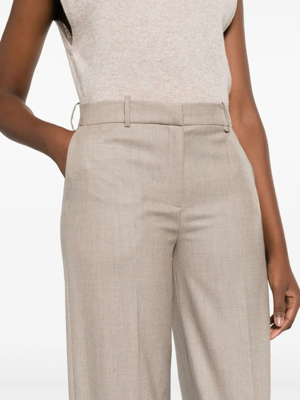 Pantaloni a gamba ampia in taupe - donna