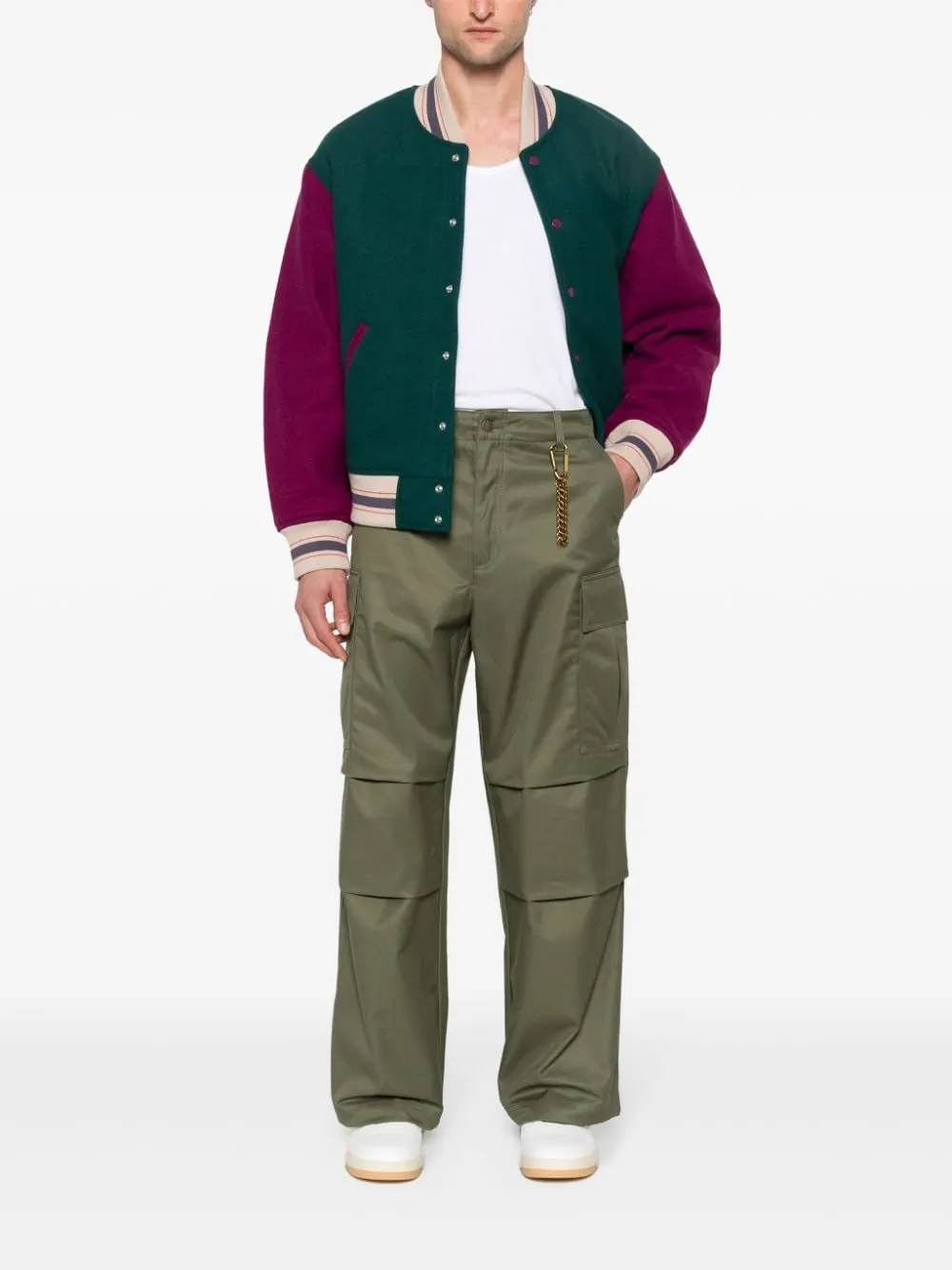 Pantaloni a gamba ampia in verde - uomo