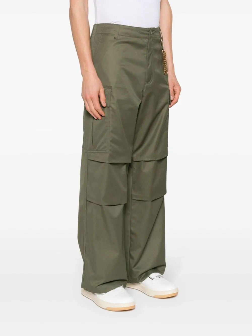 Pantaloni a gamba ampia in verde - uomo
