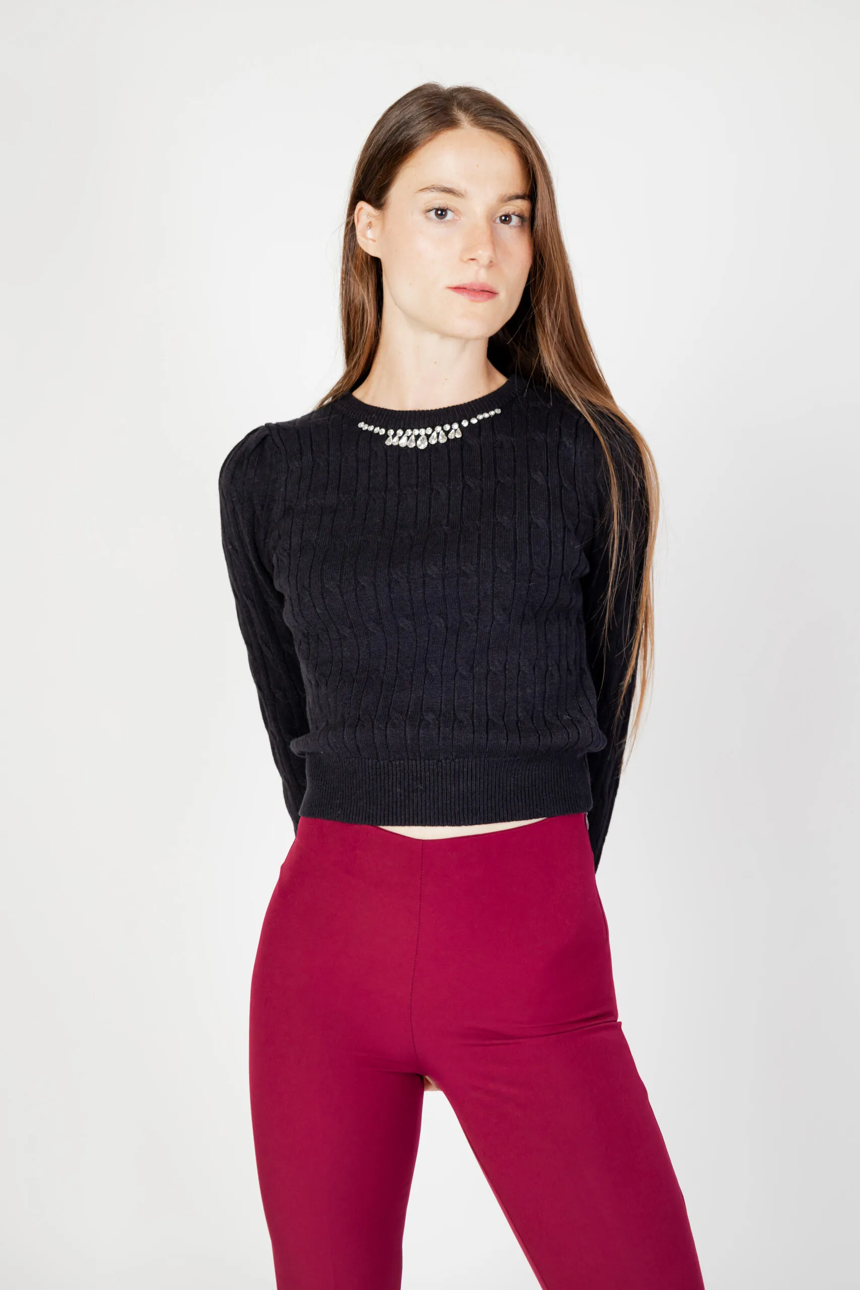 Pantaloni a sigaretta Hanny Deep – Bordeaux