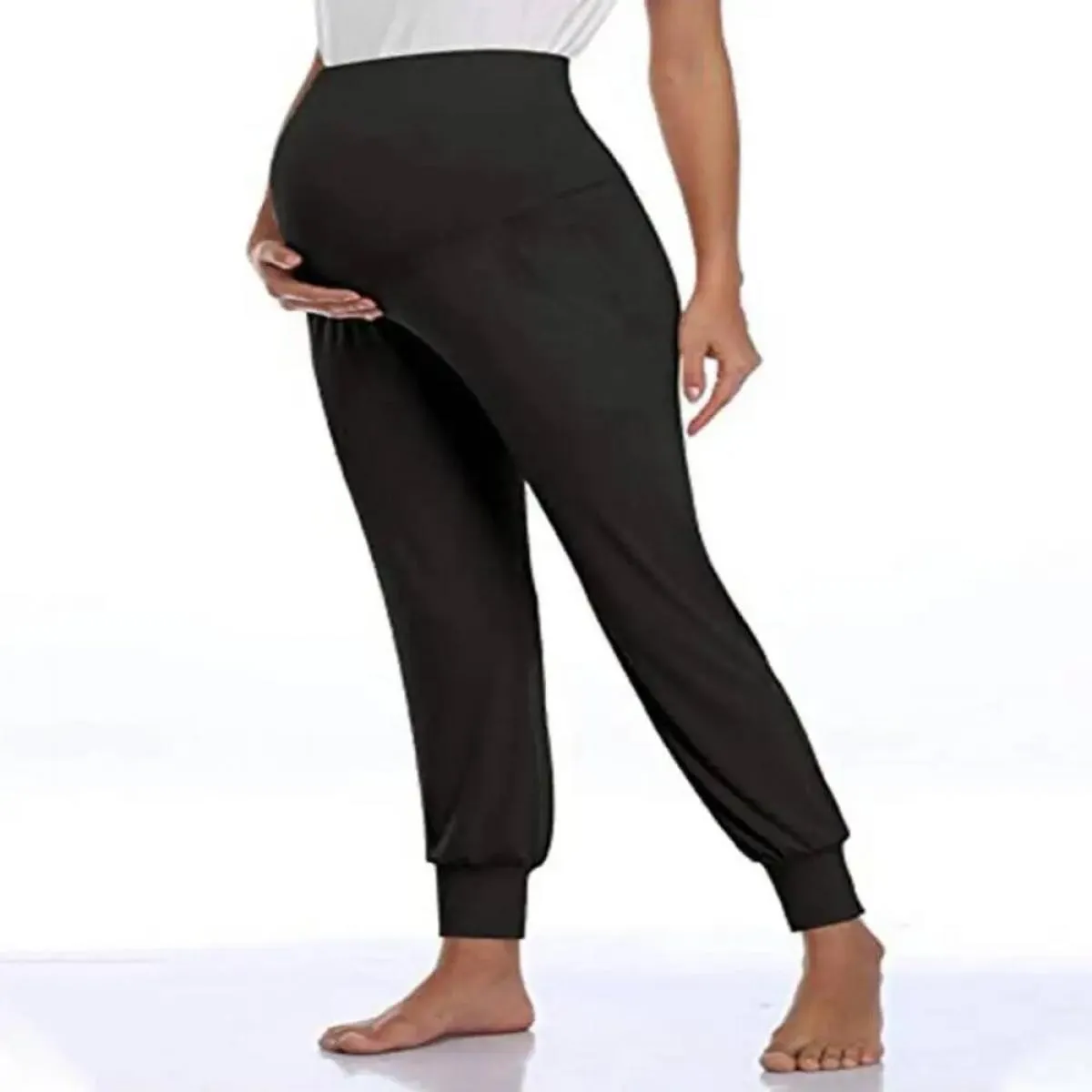 Pantaloni a vita alta da donna a lunghezza intera Leggings in gravidanza Pantaloni casual da donna per maternità 2024