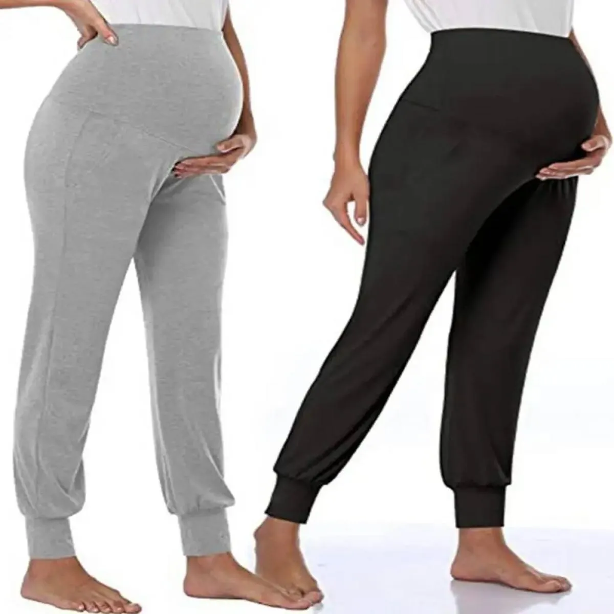 Pantaloni a vita alta da donna a lunghezza intera Leggings in gravidanza Pantaloni casual da donna per maternità 2024