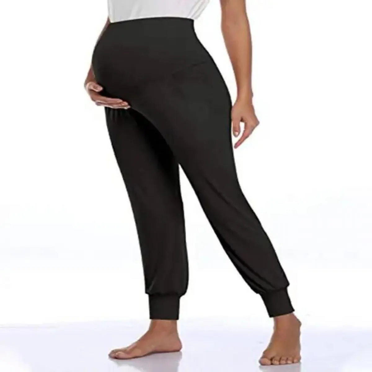 Pantaloni a vita alta da donna a lunghezza intera Leggings in gravidanza Pantaloni casual da donna per maternità 2024