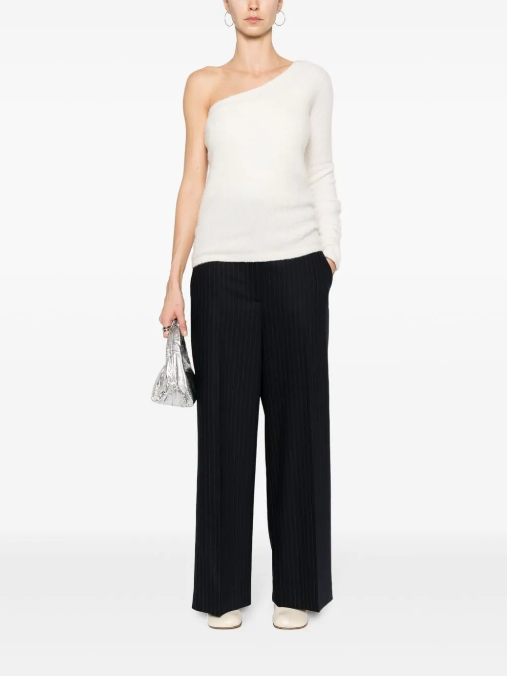 Pantaloni a vita alta in blu - donna